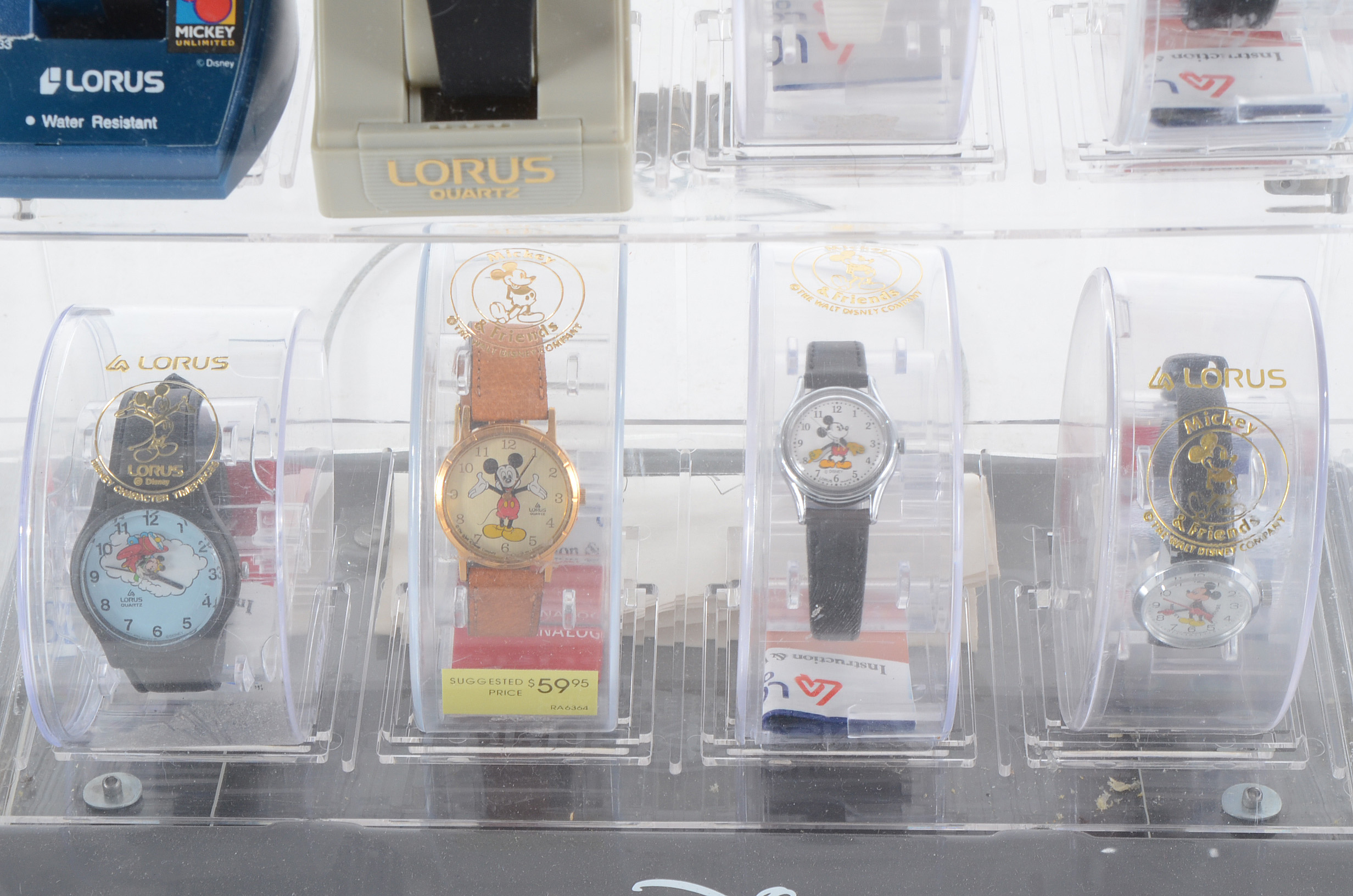 Lorus Watch Display with Disney Timepieces