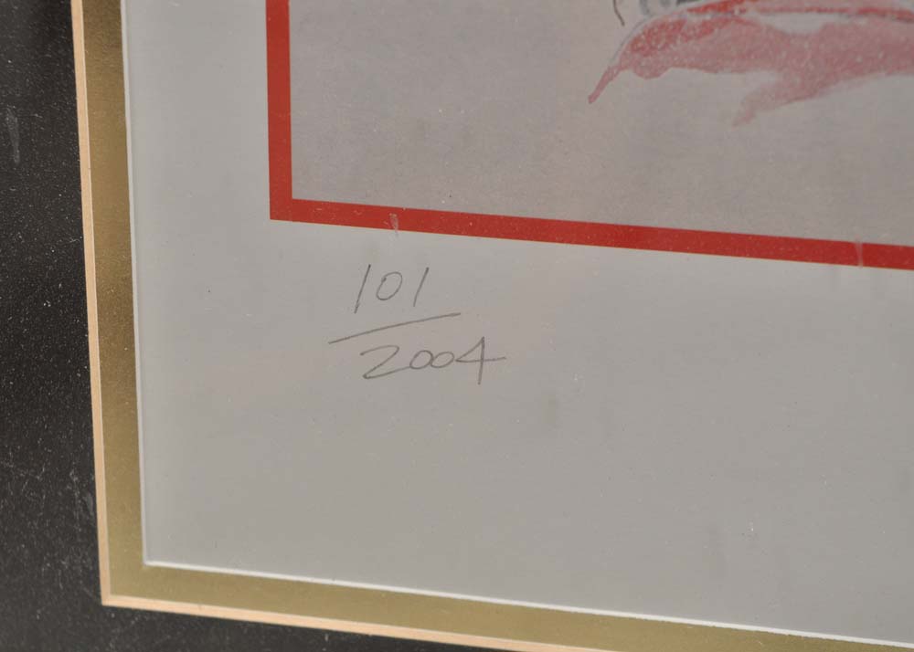 After Sam Bass Signed Limited Edition "Won and Done" Offset Lithograph