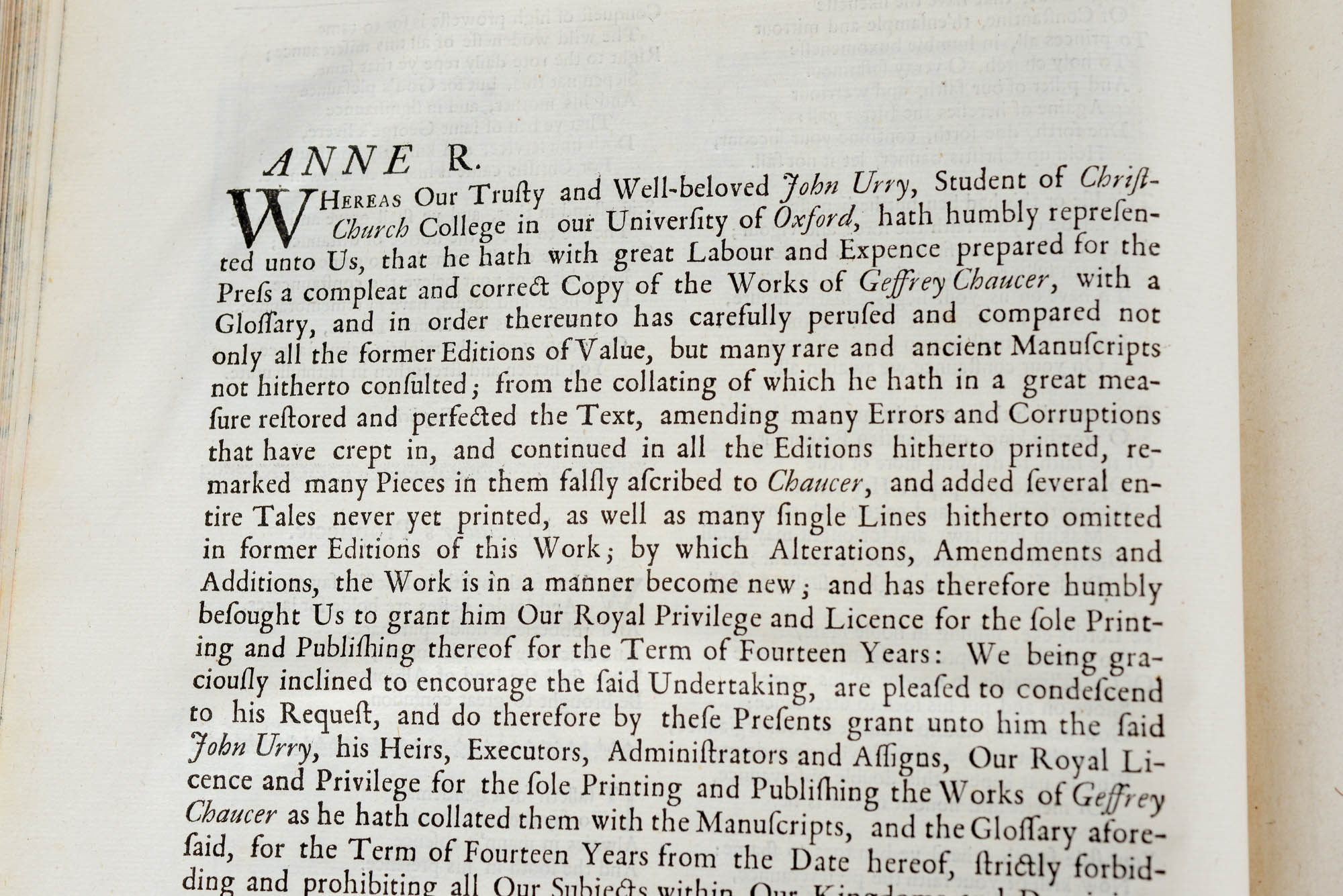1721 "The Complete Works of Geoffrey Chaucer" First Edition Edited by John Urry