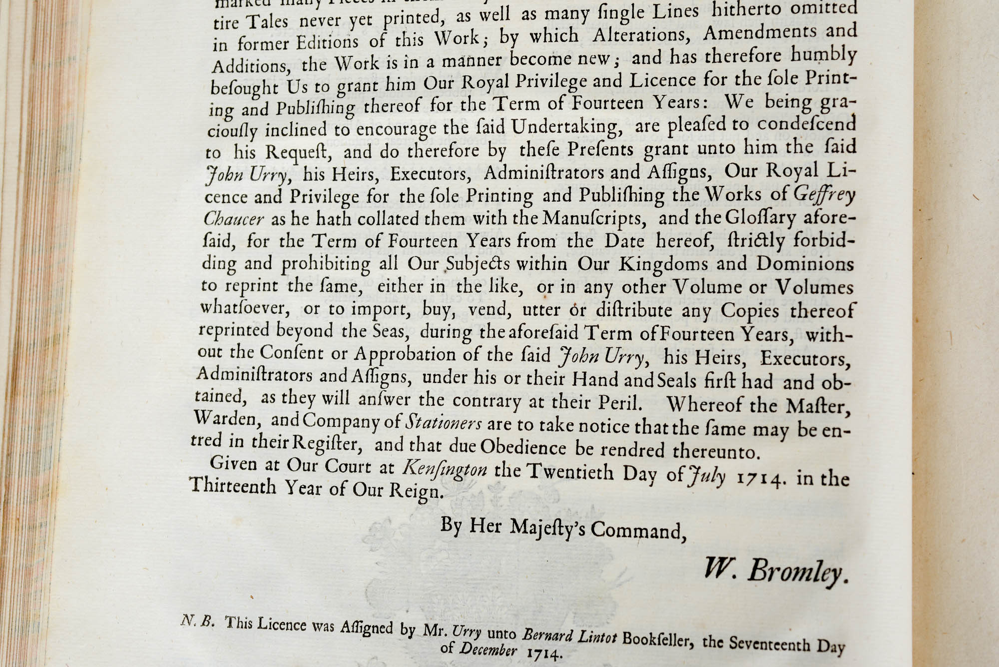 1721 "The Complete Works of Geoffrey Chaucer" First Edition Edited by John Urry