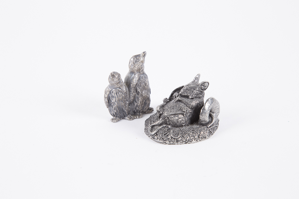 Collection of Miniature Pewter Figurines