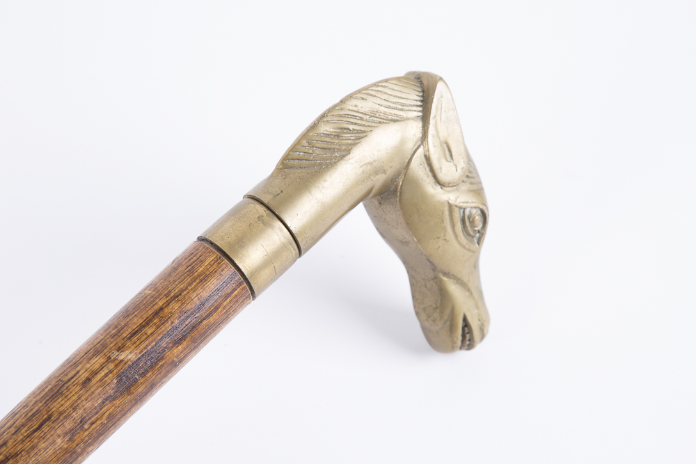 Brass Horse Head Walking Cane