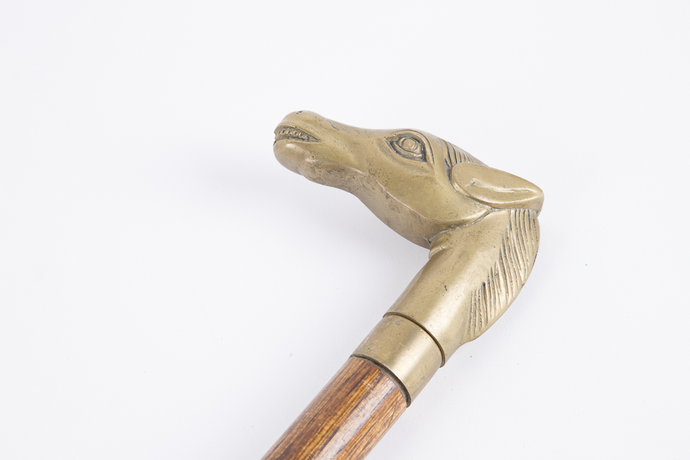 Brass Horse Head Walking Cane