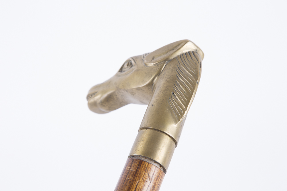 Brass Horse Head Walking Cane