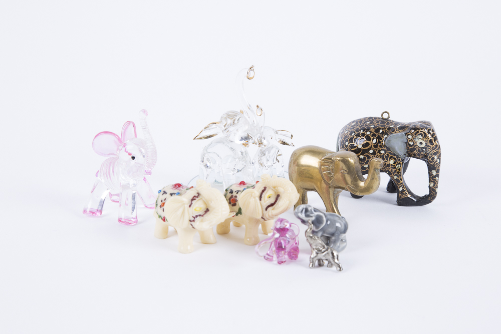 Collection of Miniature Elephant Figurines