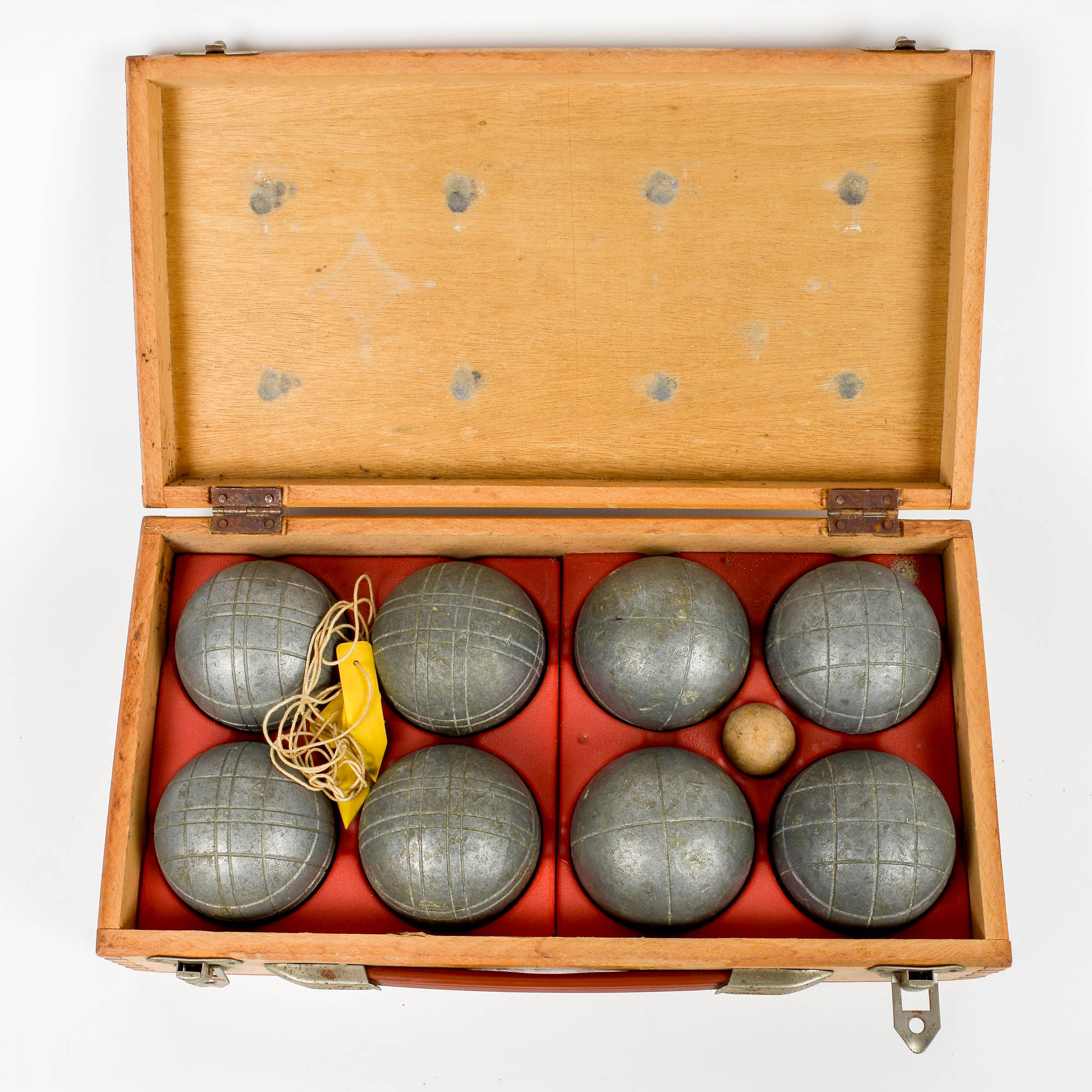 Vintage Bocce Ball Set in Original Wooden Box