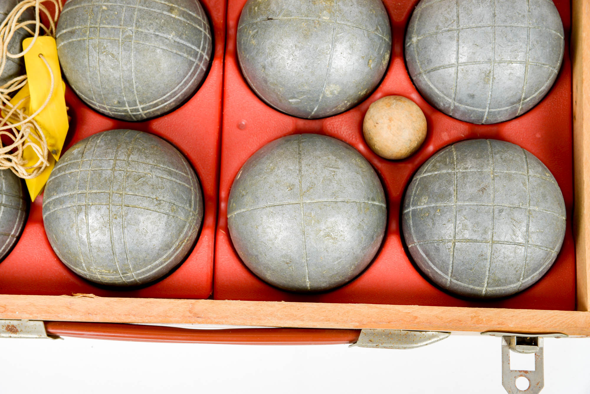 Vintage Bocce Ball Set in Original Wooden Box