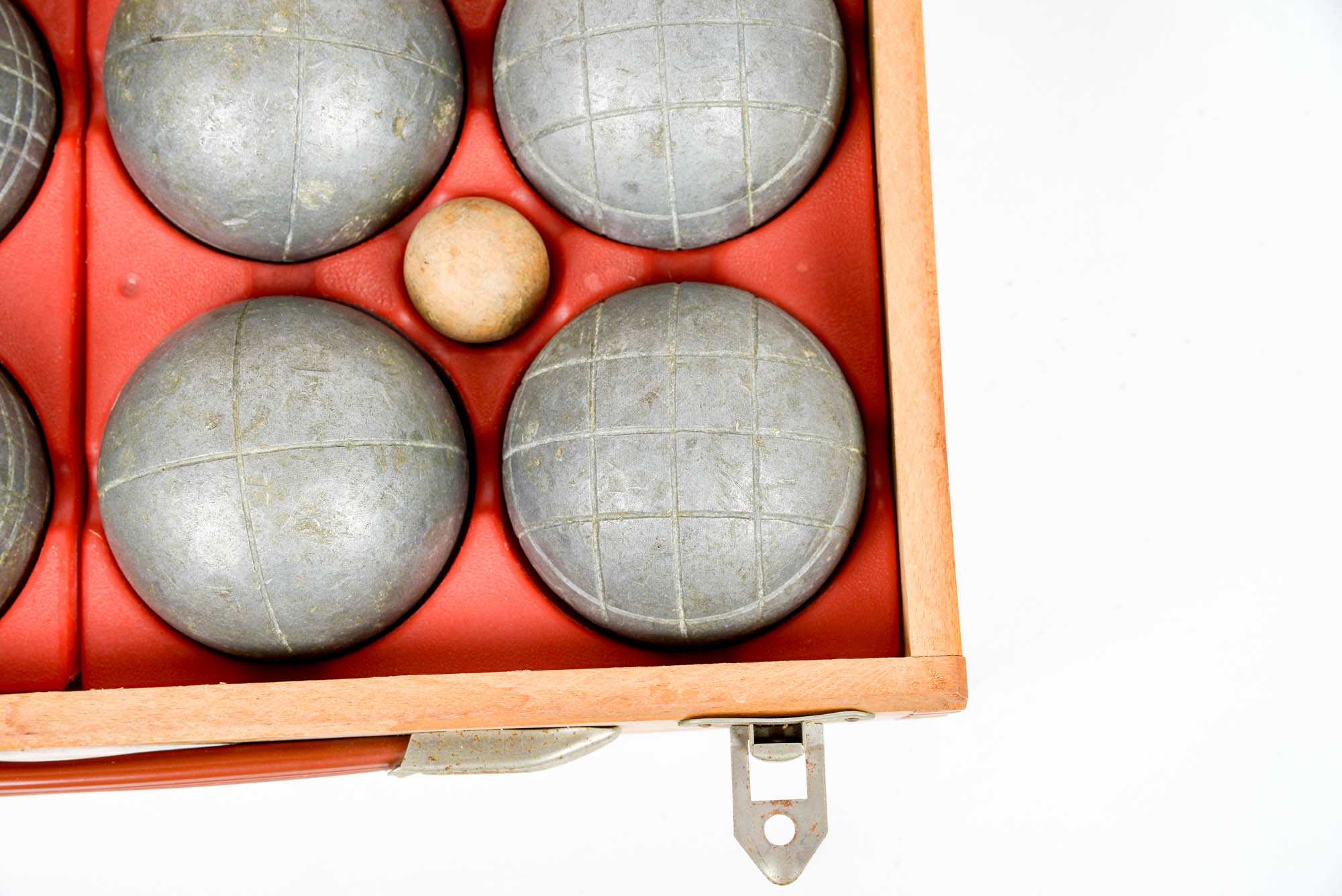 Vintage Bocce Ball Set in Original Wooden Box