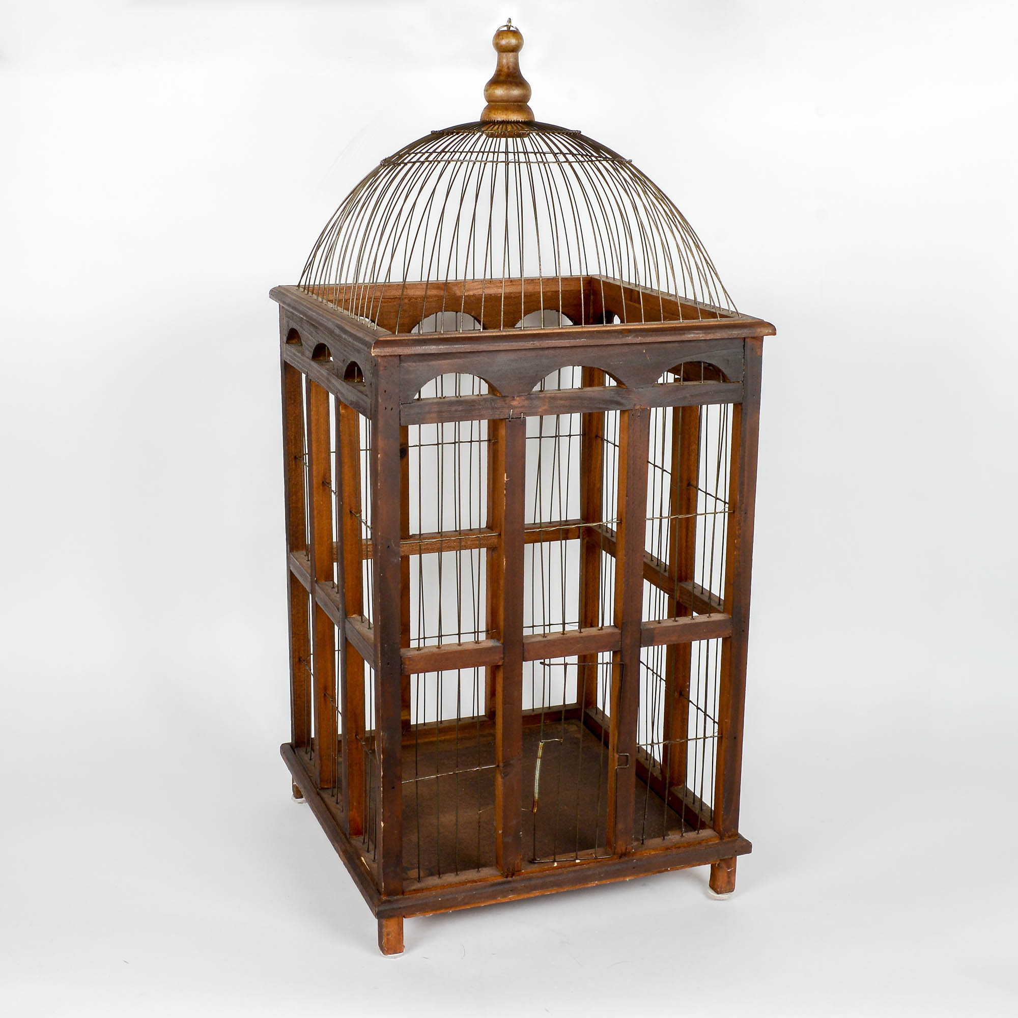 Large Wood and Wire Bird Cage EBTH