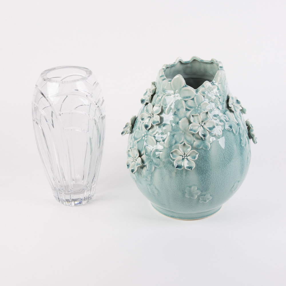Group of Ceramic and Crystal Vases