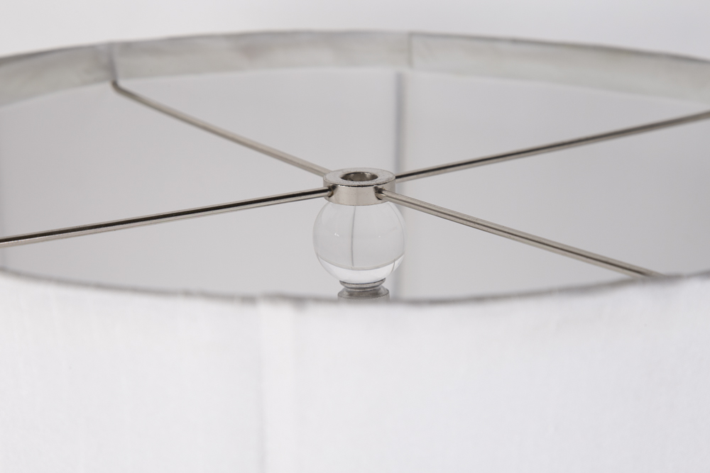 Crystal Orbs And Chrome Table Lamp Pair