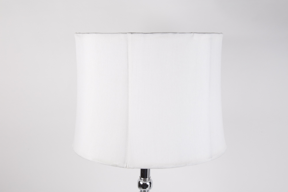 Crystal Orbs And Chrome Table Lamp Pair