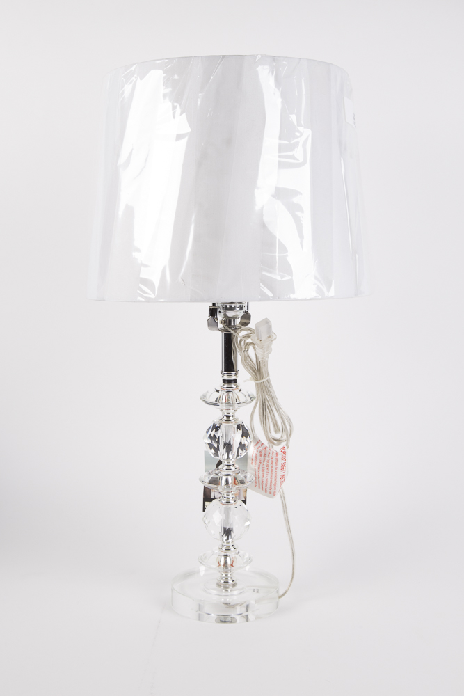Valerie Bertinelli Clear Glass Table Lamp With Shades