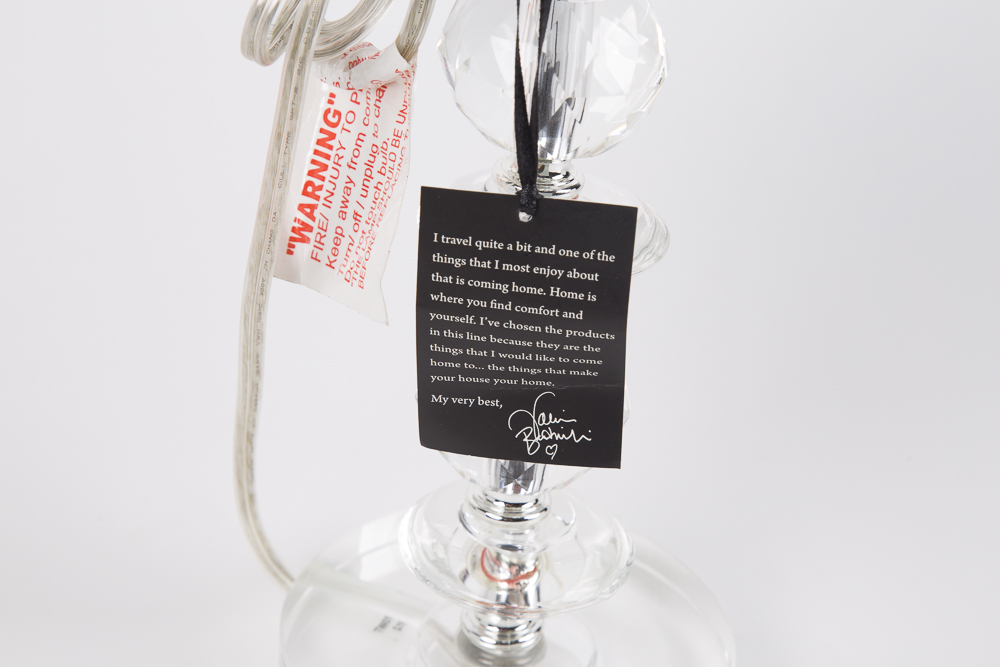 Valerie Bertinelli Clear Glass Table Lamp With Shades