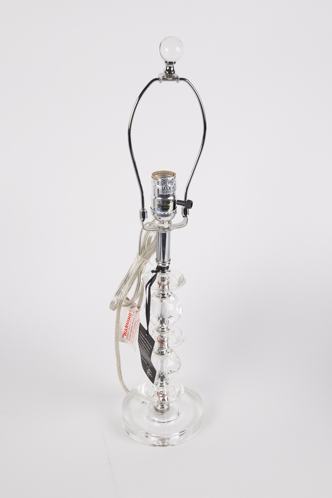 Valerie Bertinelli Clear Glass Table Lamp With Shades