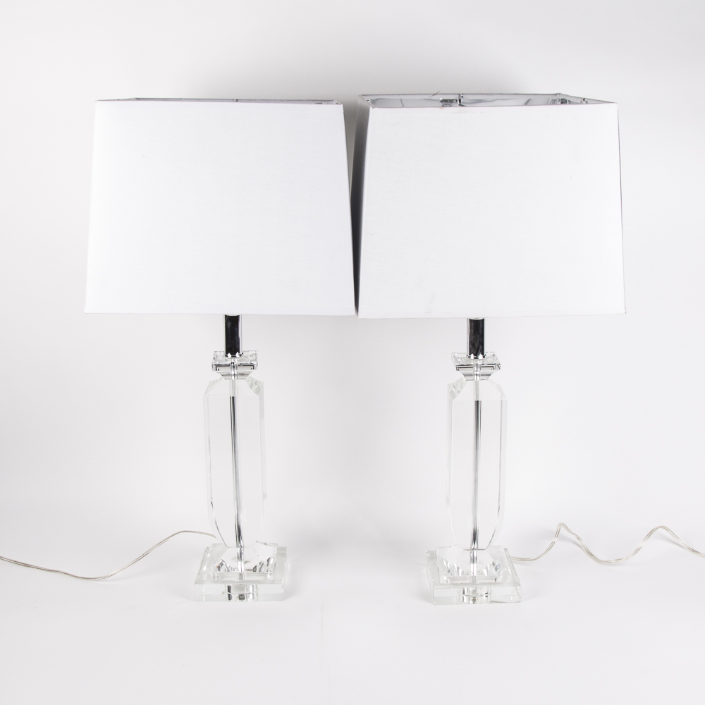 Crystal Table Lamp Pair