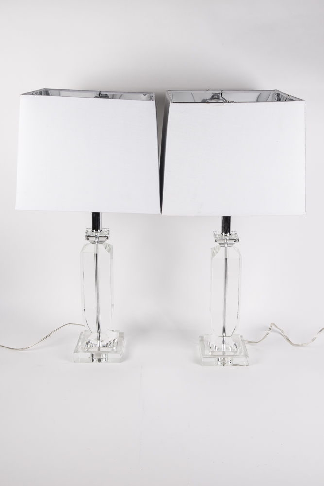 Crystal Table Lamp Pair