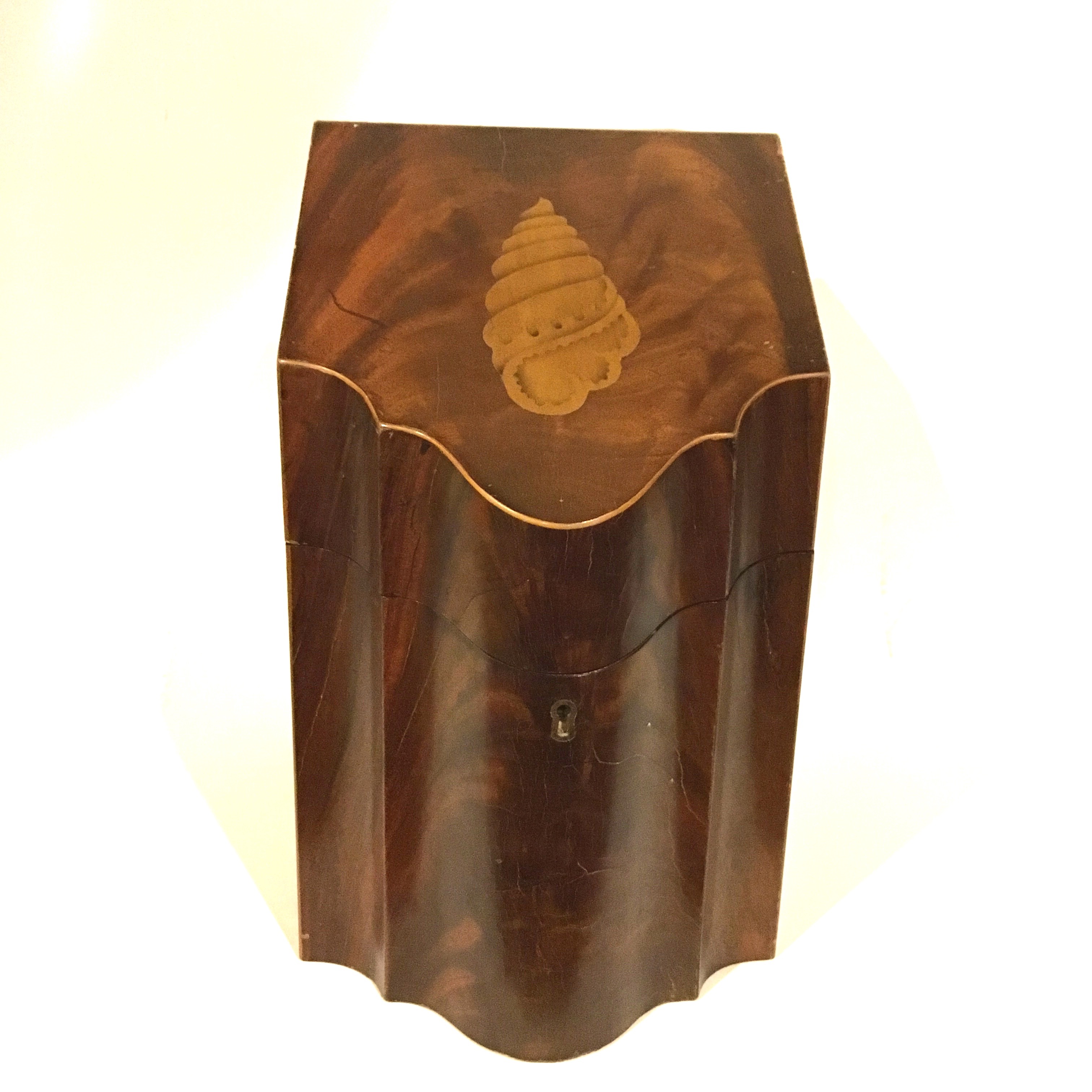 Antique Knife Box with Marquetry Detail