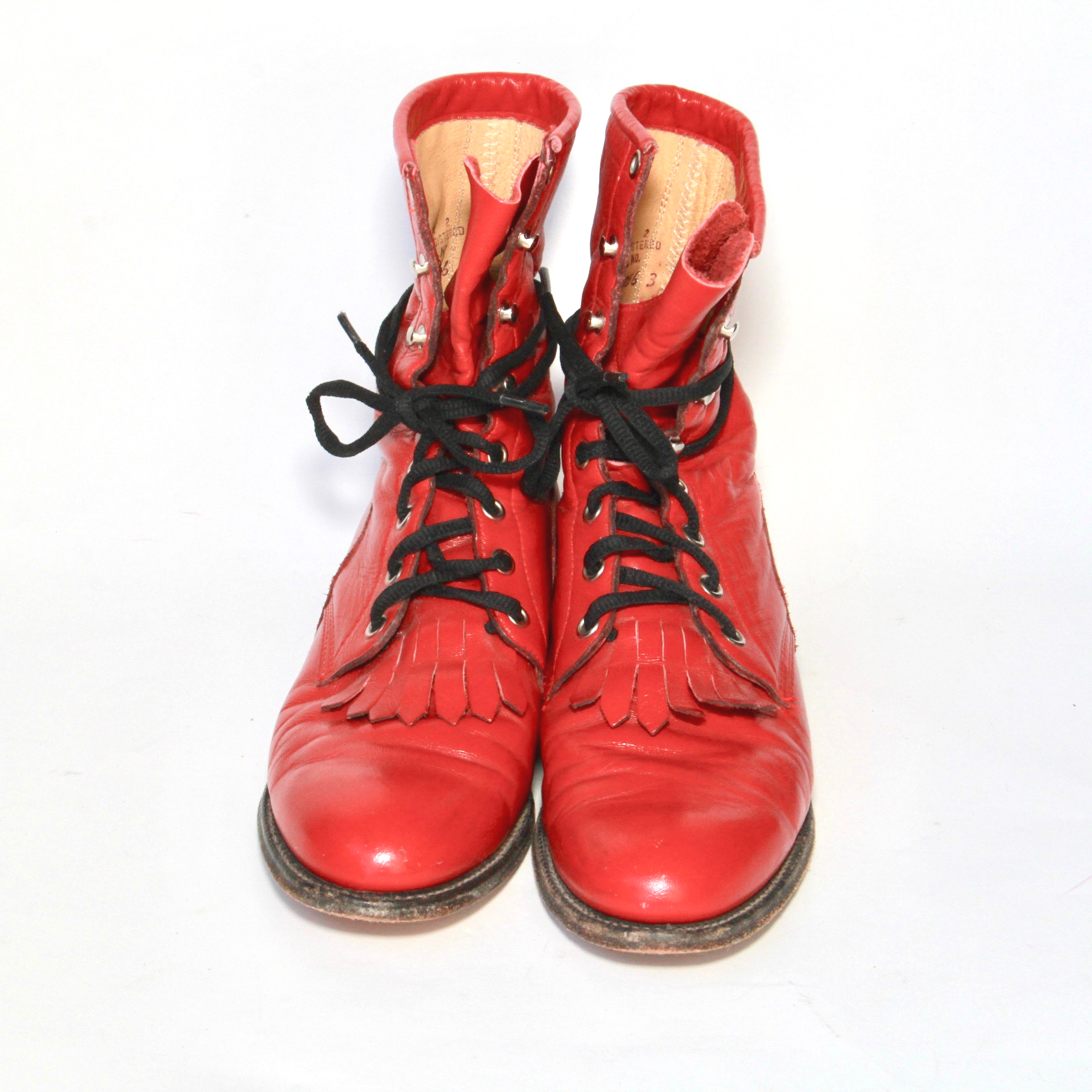 Women's Red Leather Justin Roper Boots