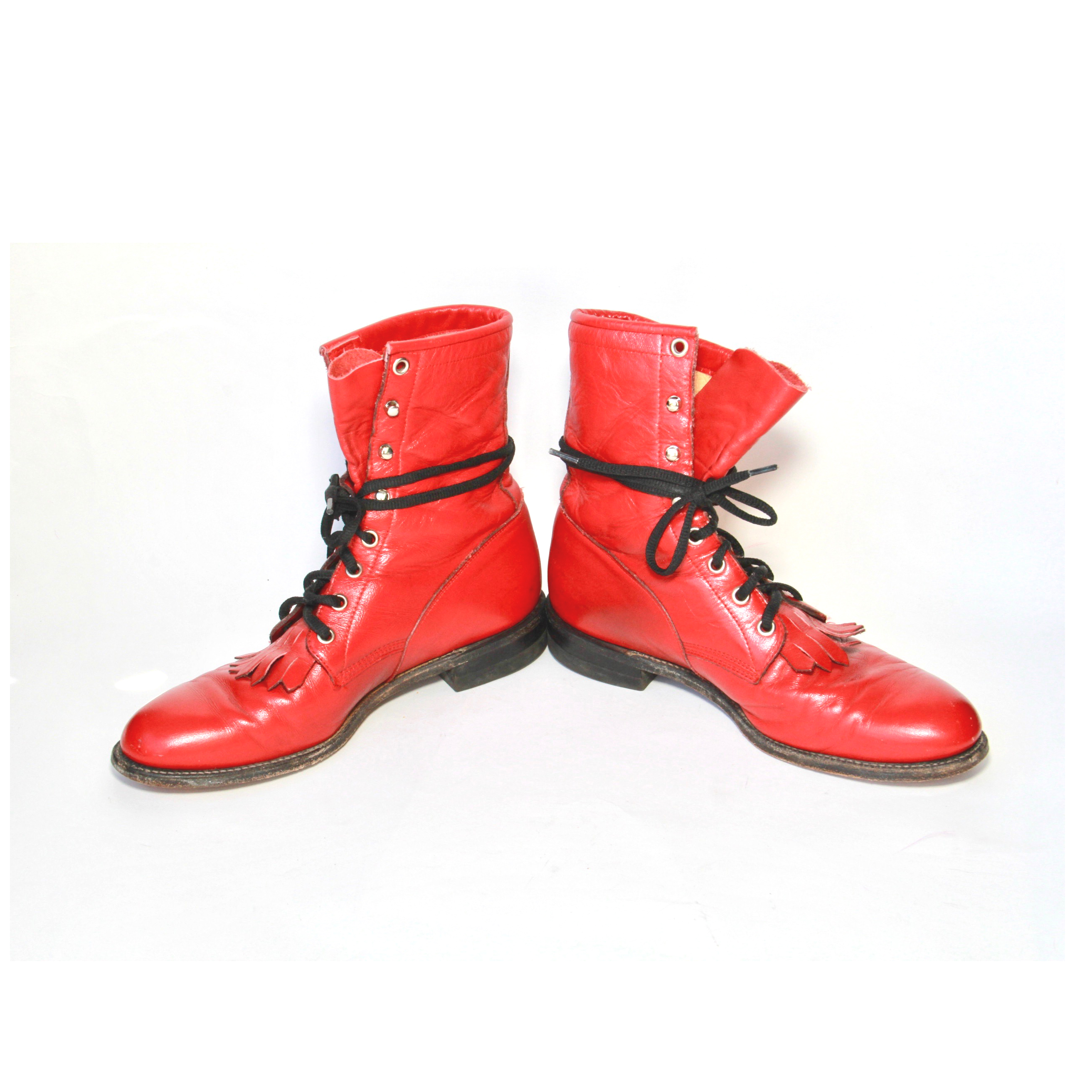 Women's Red Leather Justin Roper Boots