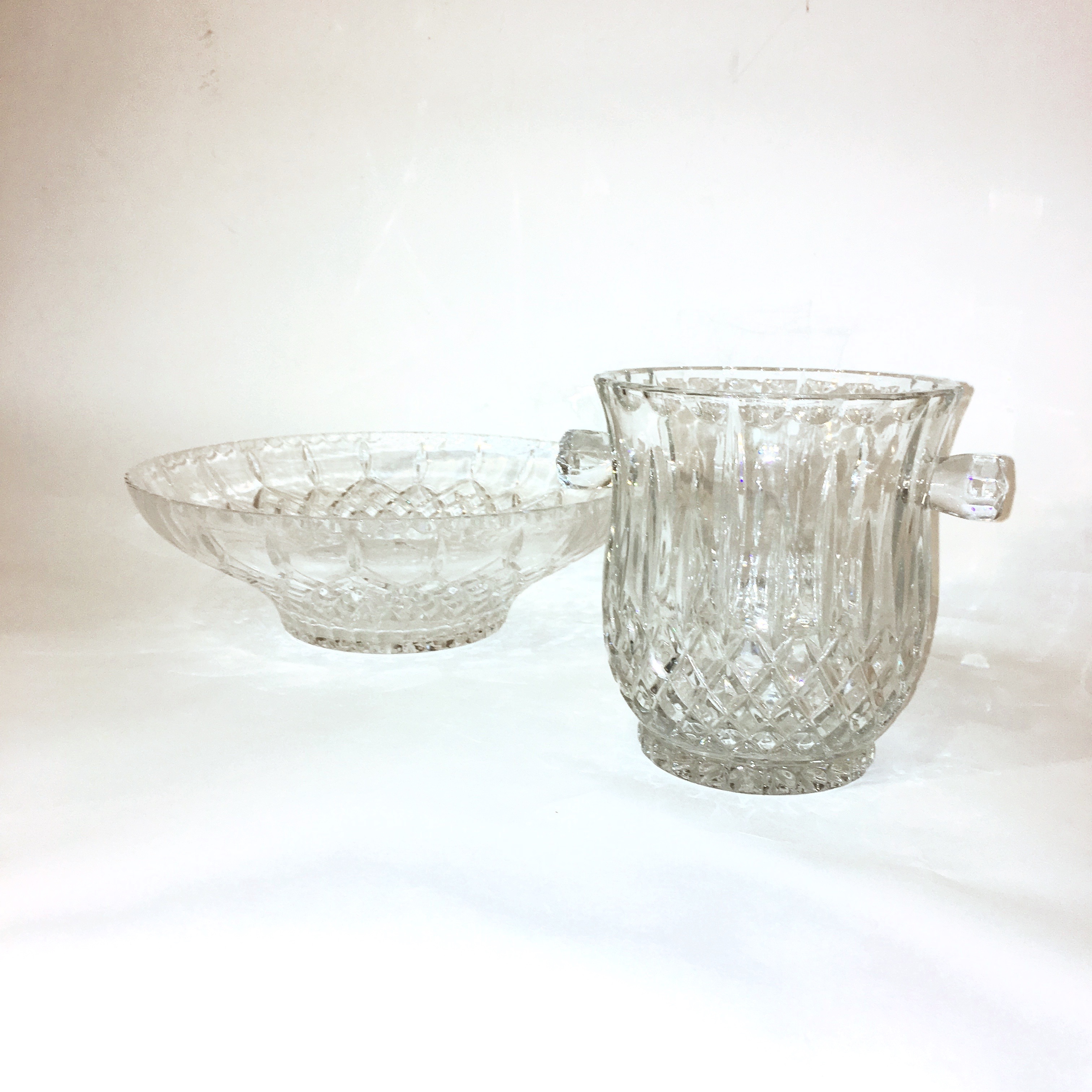 Gorham Crystal Ice Bucket and Decorative Bowl