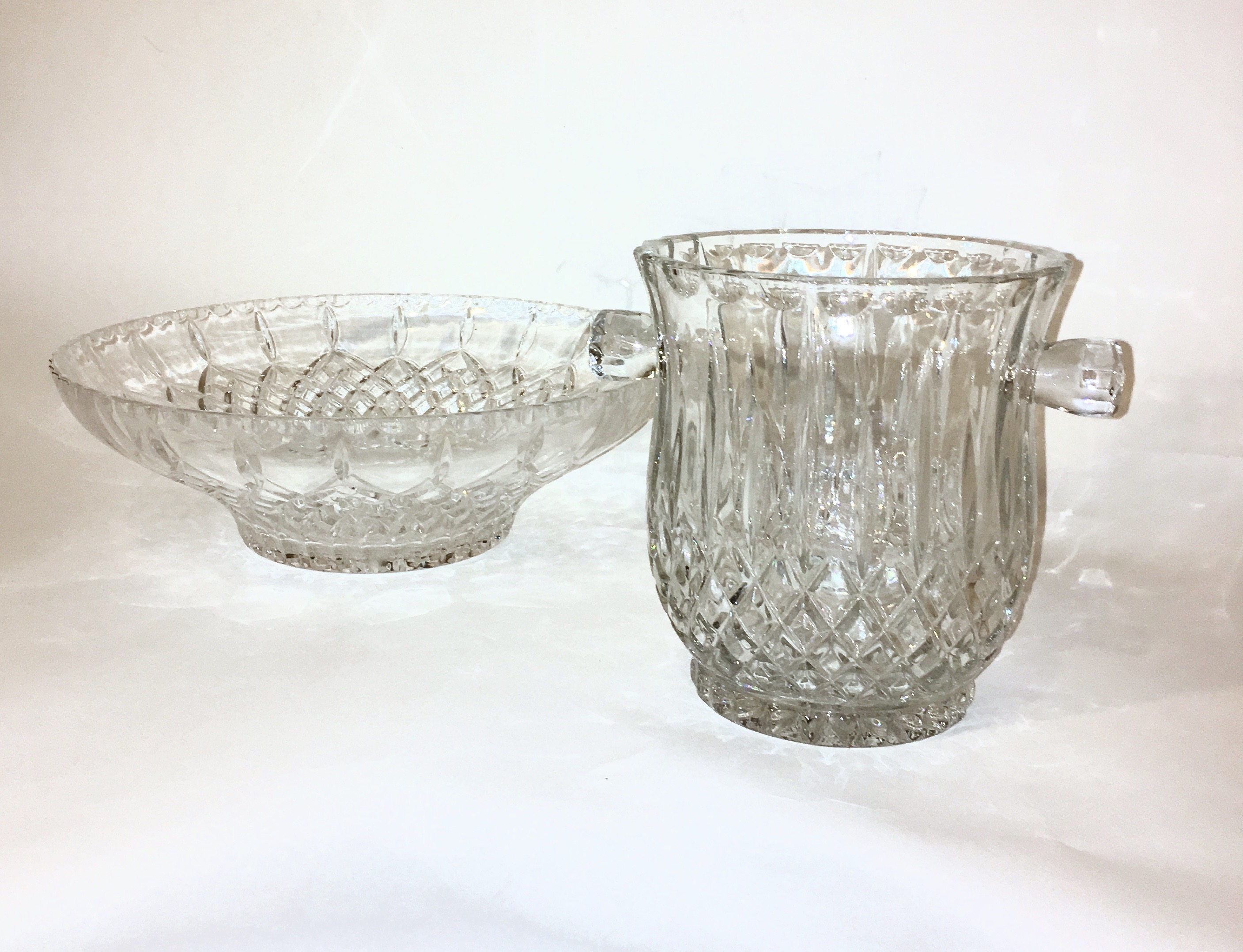 Gorham Crystal Ice Bucket and Decorative Bowl