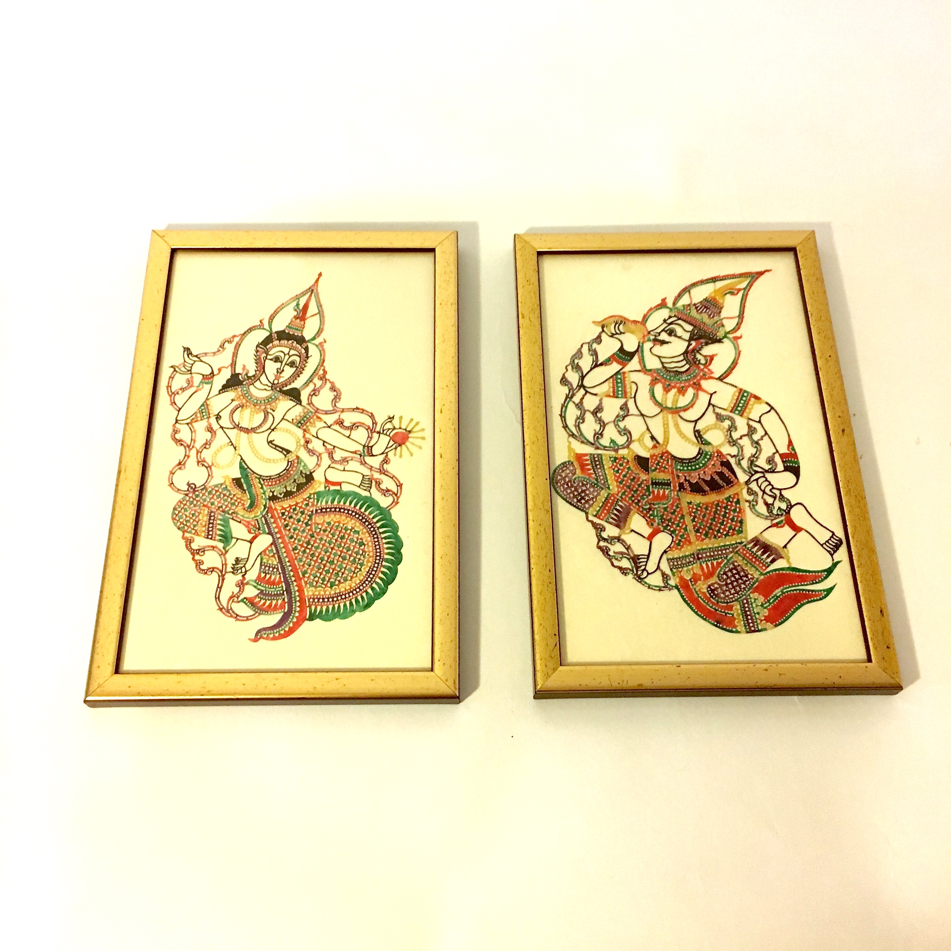 Framed Indonesian Shadow Puppet Images