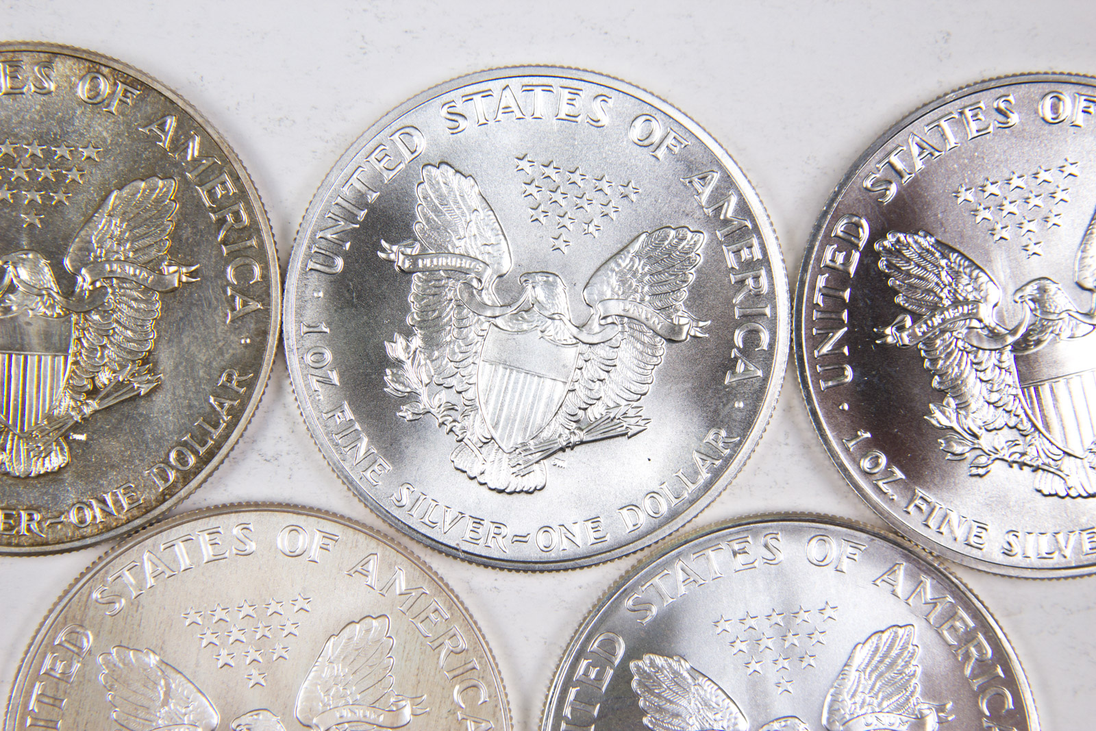 1988-1990, 1993, and 1994 American Eagle Silver Dollar Set