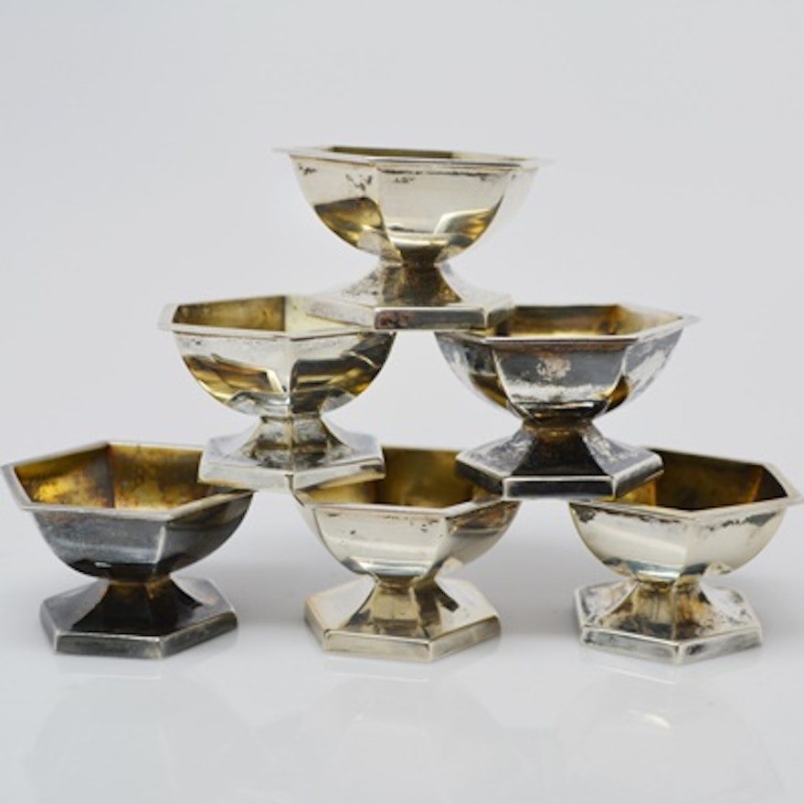 Six Webster Co. Sterling Silver Salts