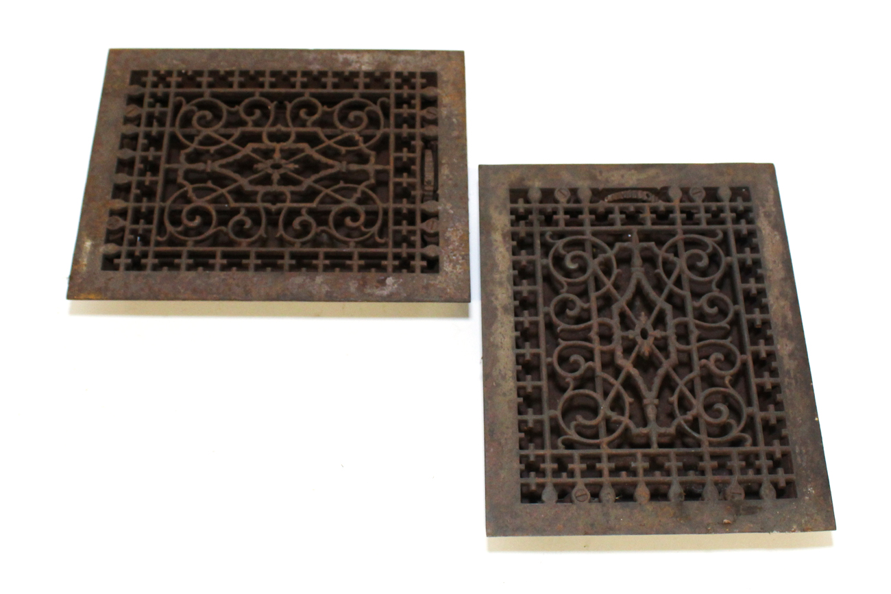 Pair of Antique Cast Iron Floor Grates