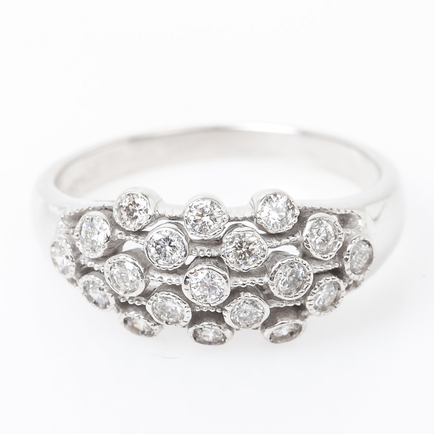 Sonia B. 14K White Gold and Diamond Ring