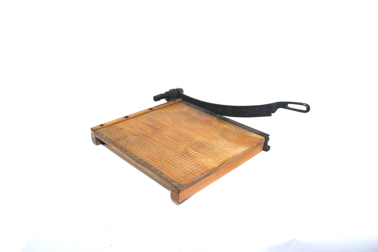 Vintage Wood and Cast Iron Paper Cutter
