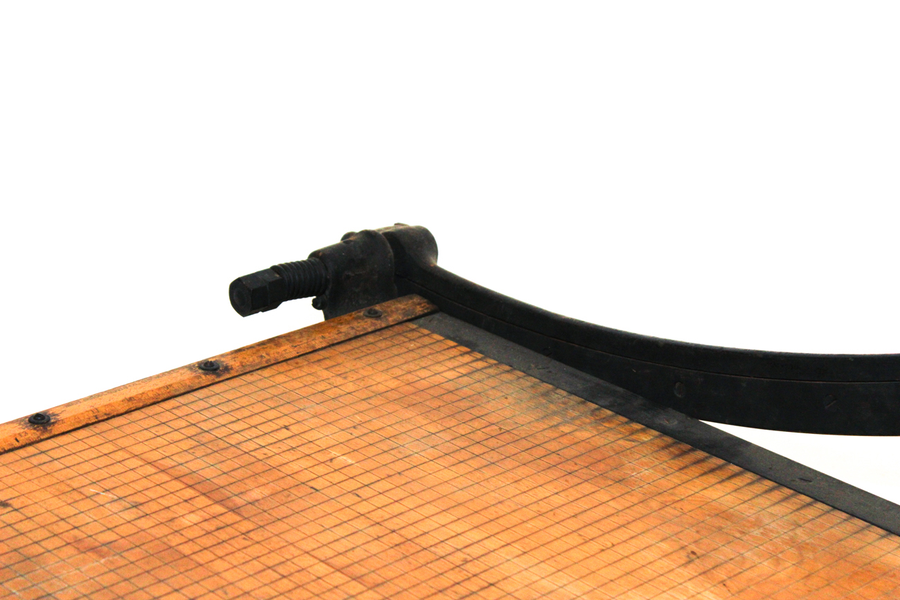 Vintage Wood and Cast Iron Paper Cutter