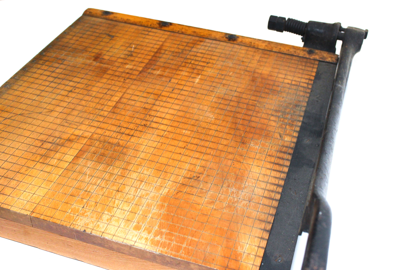 Vintage Wood and Cast Iron Paper Cutter