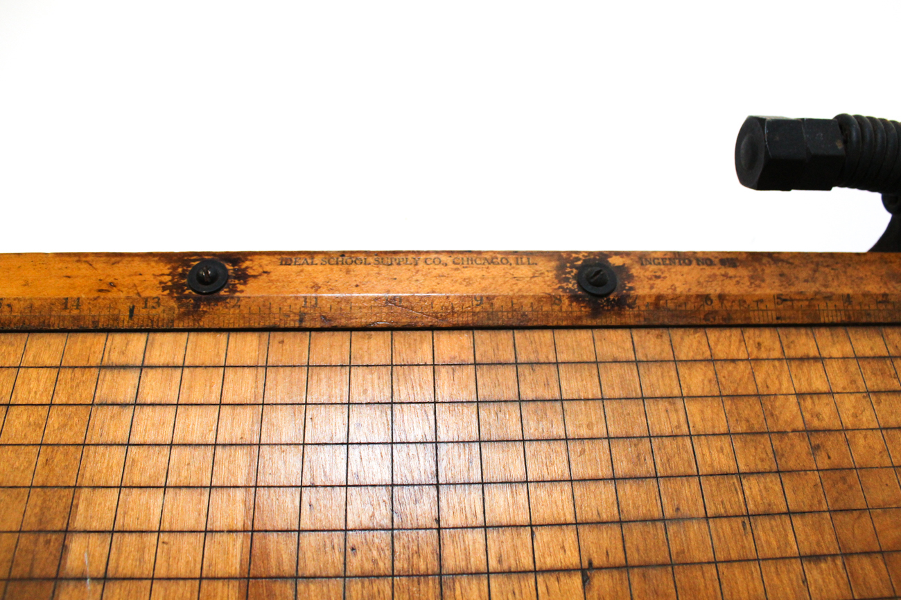 Vintage Wood and Cast Iron Paper Cutter