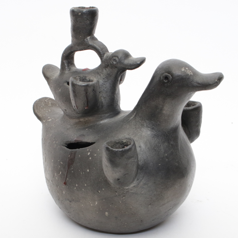 Collection of Black Pottery Decor