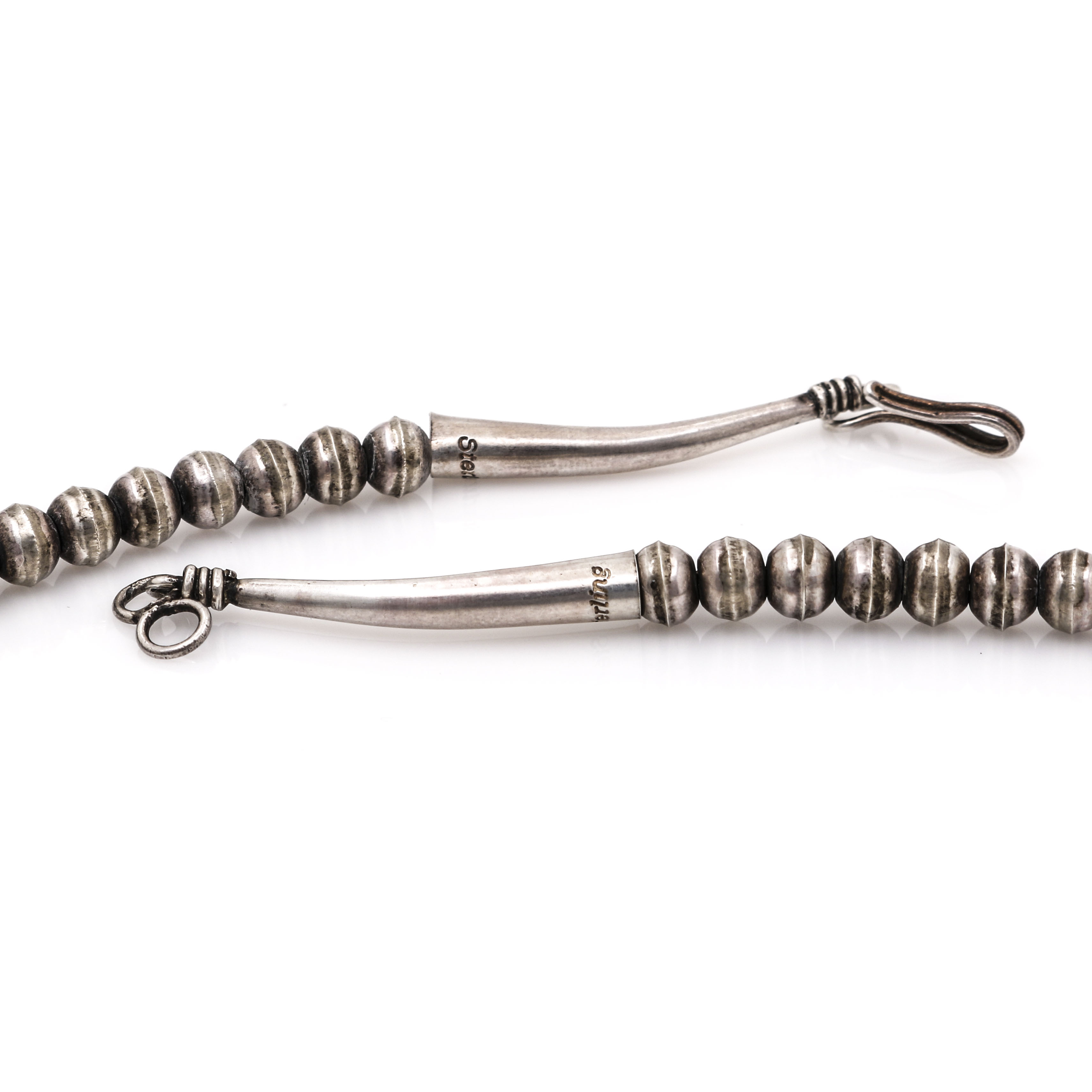 Native American Style Silver Turquoise Squash Blossom Necklace