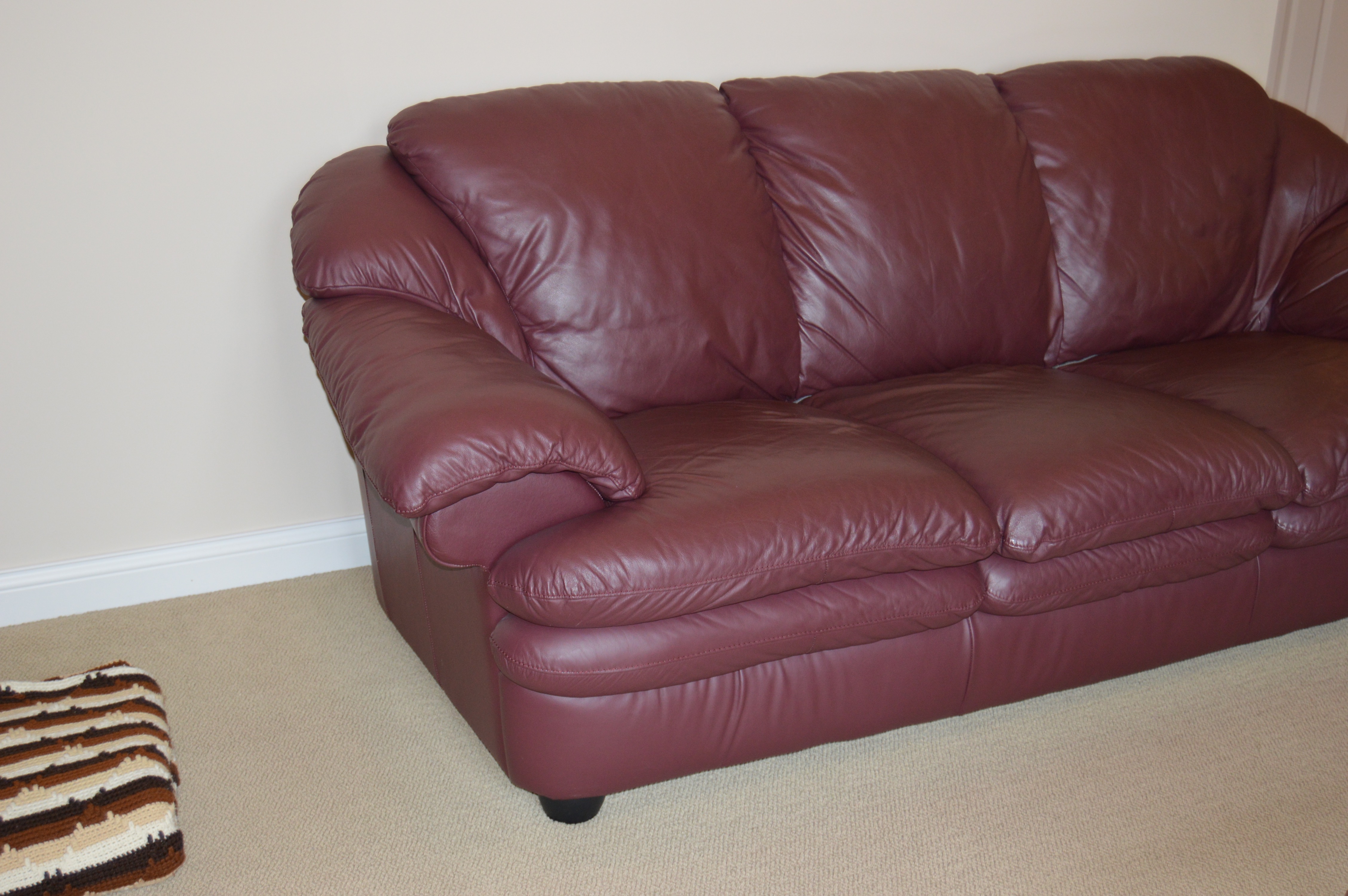 Plush Leather Sofa by Natuzzi