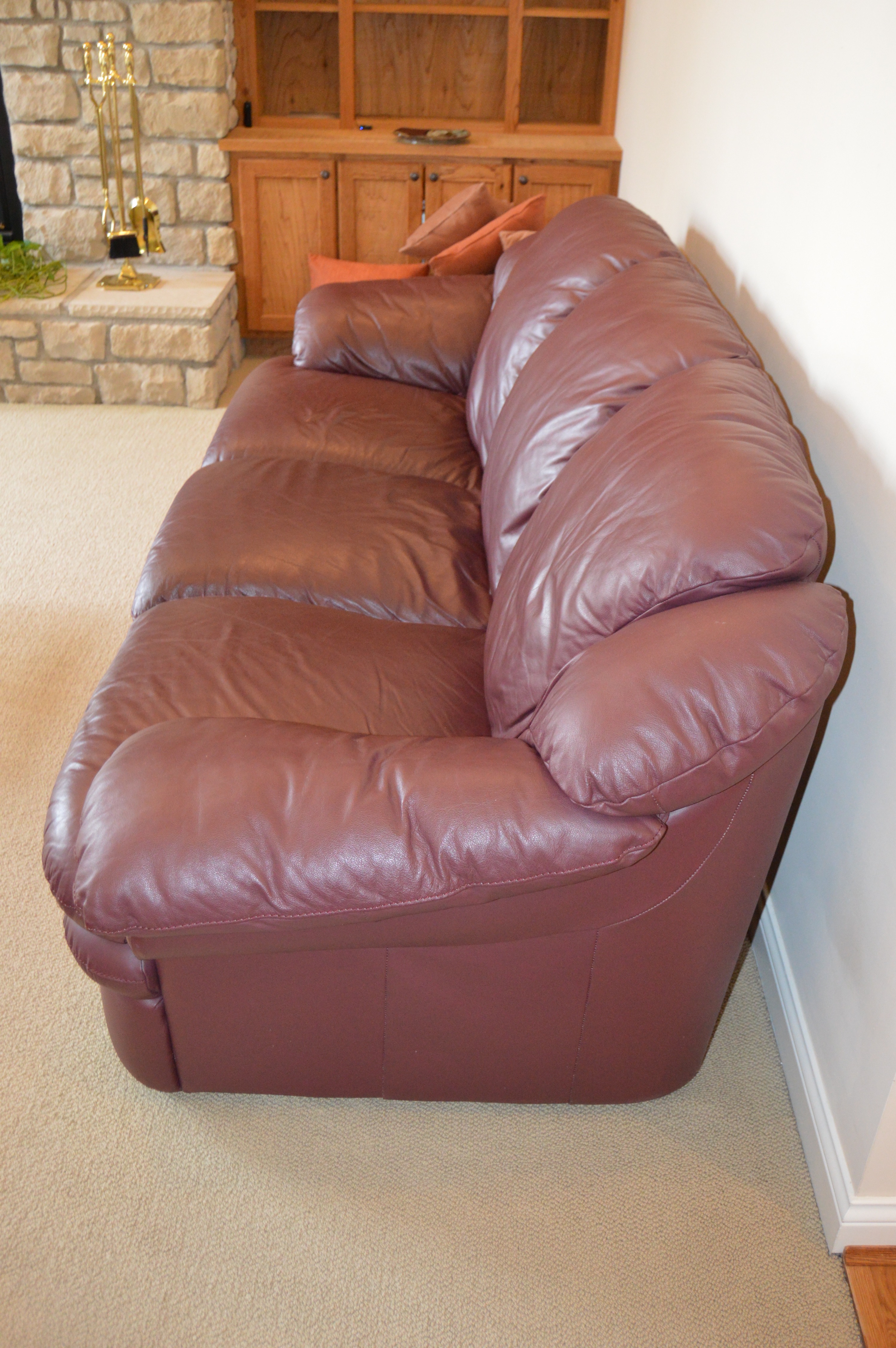 Plush Leather Sofa by Natuzzi