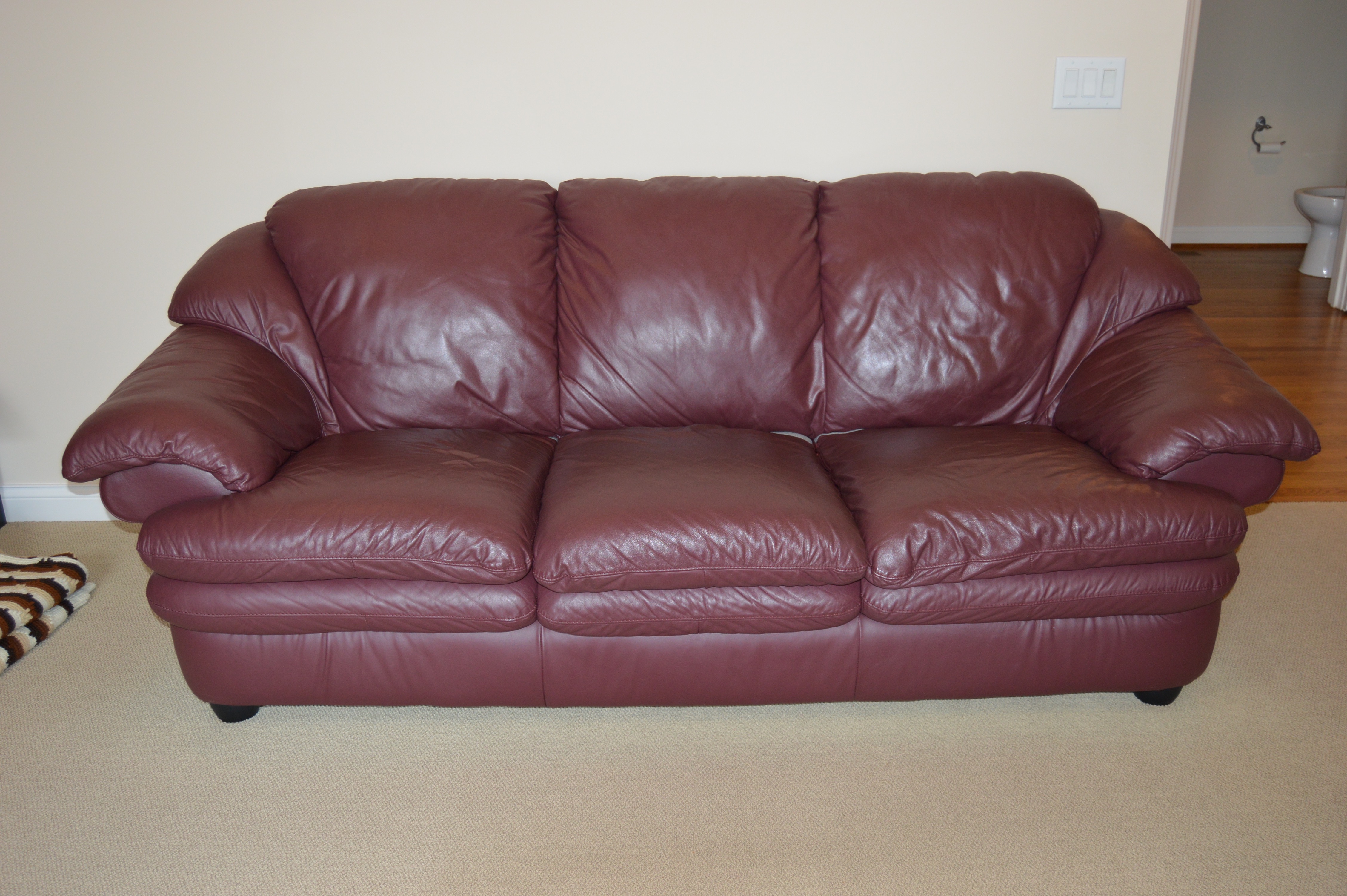 Plush Leather Sofa by Natuzzi