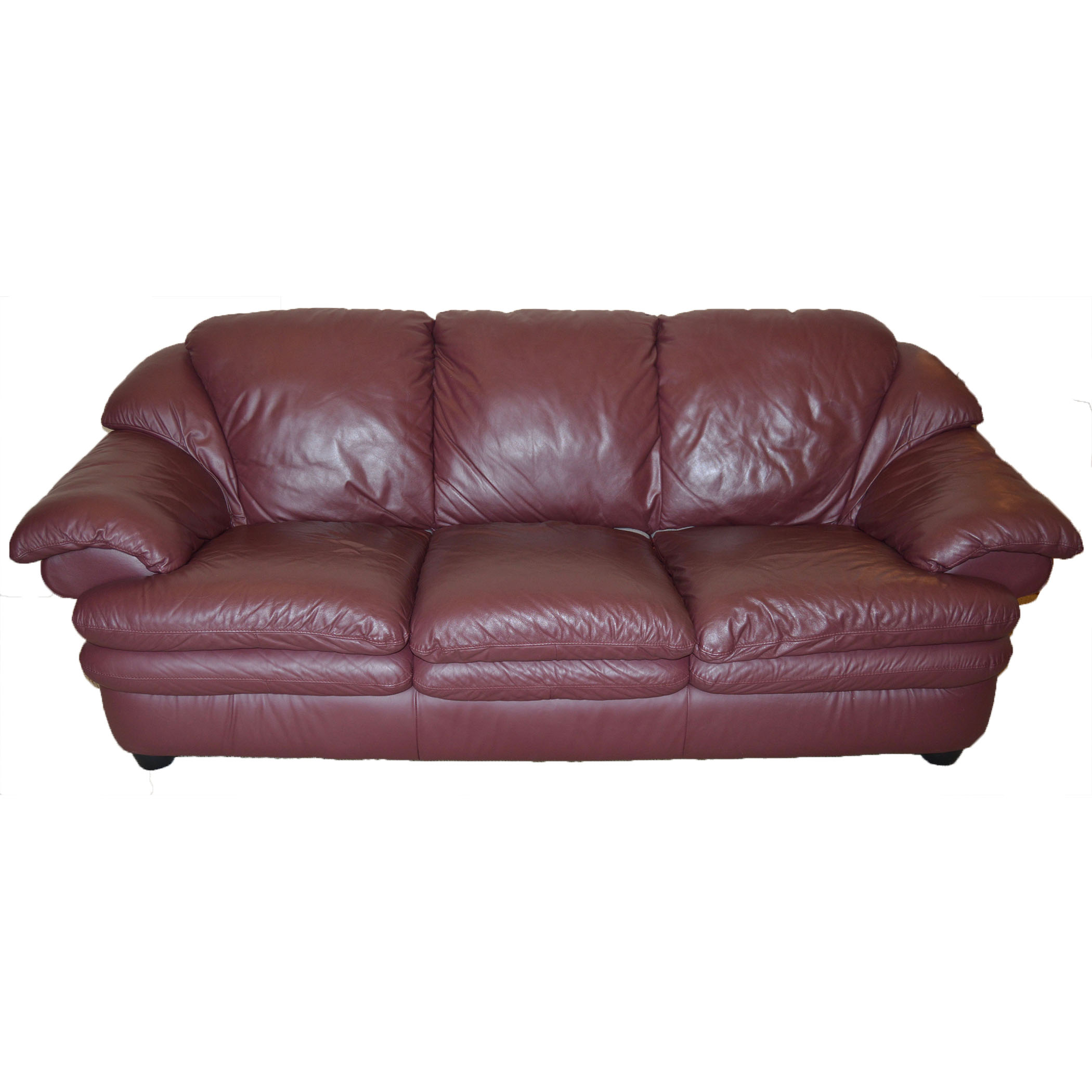 Plush Leather Sofa by Natuzzi