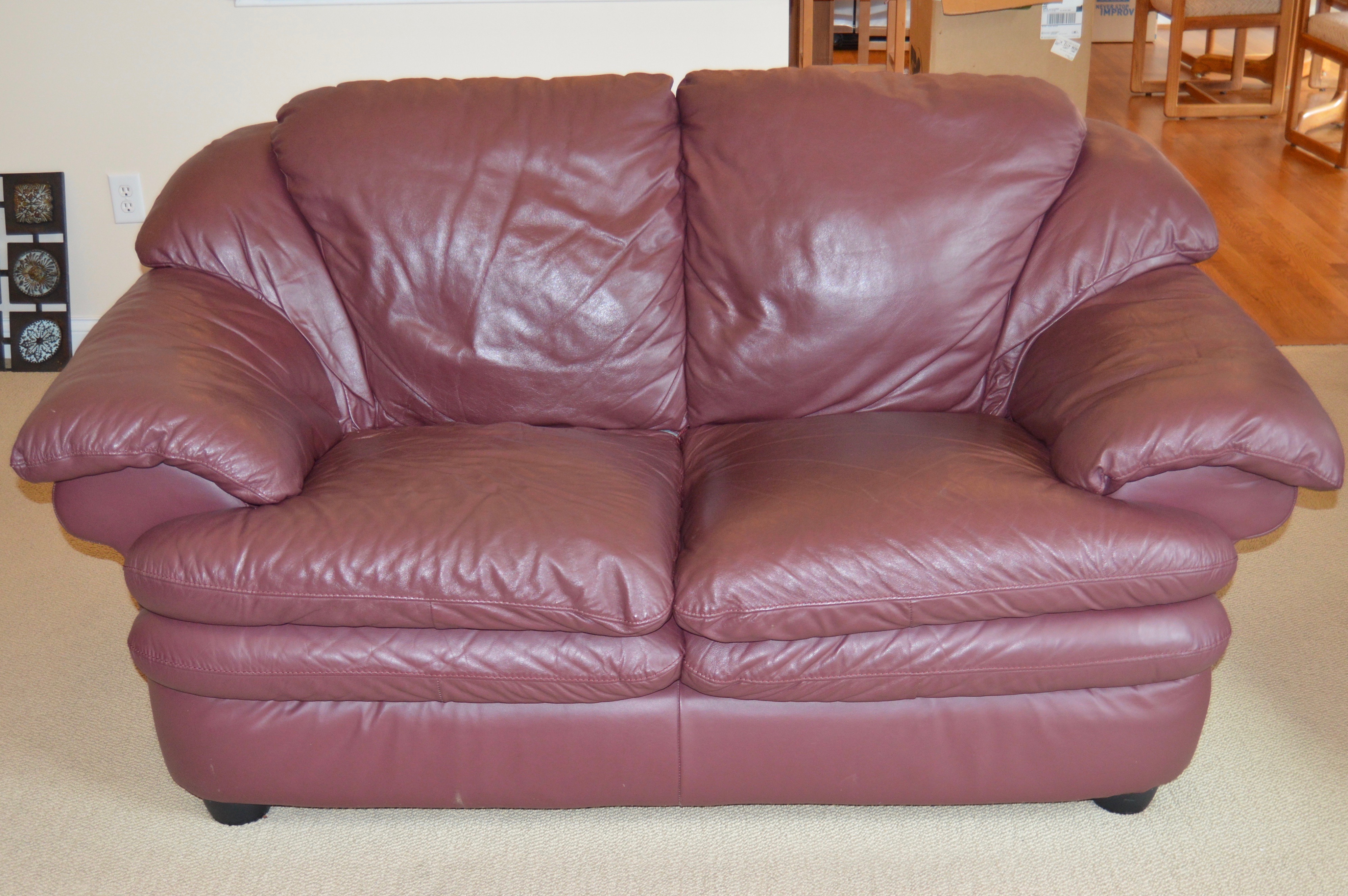 Italian Leather Loveseat and Recliner by Natuzzi