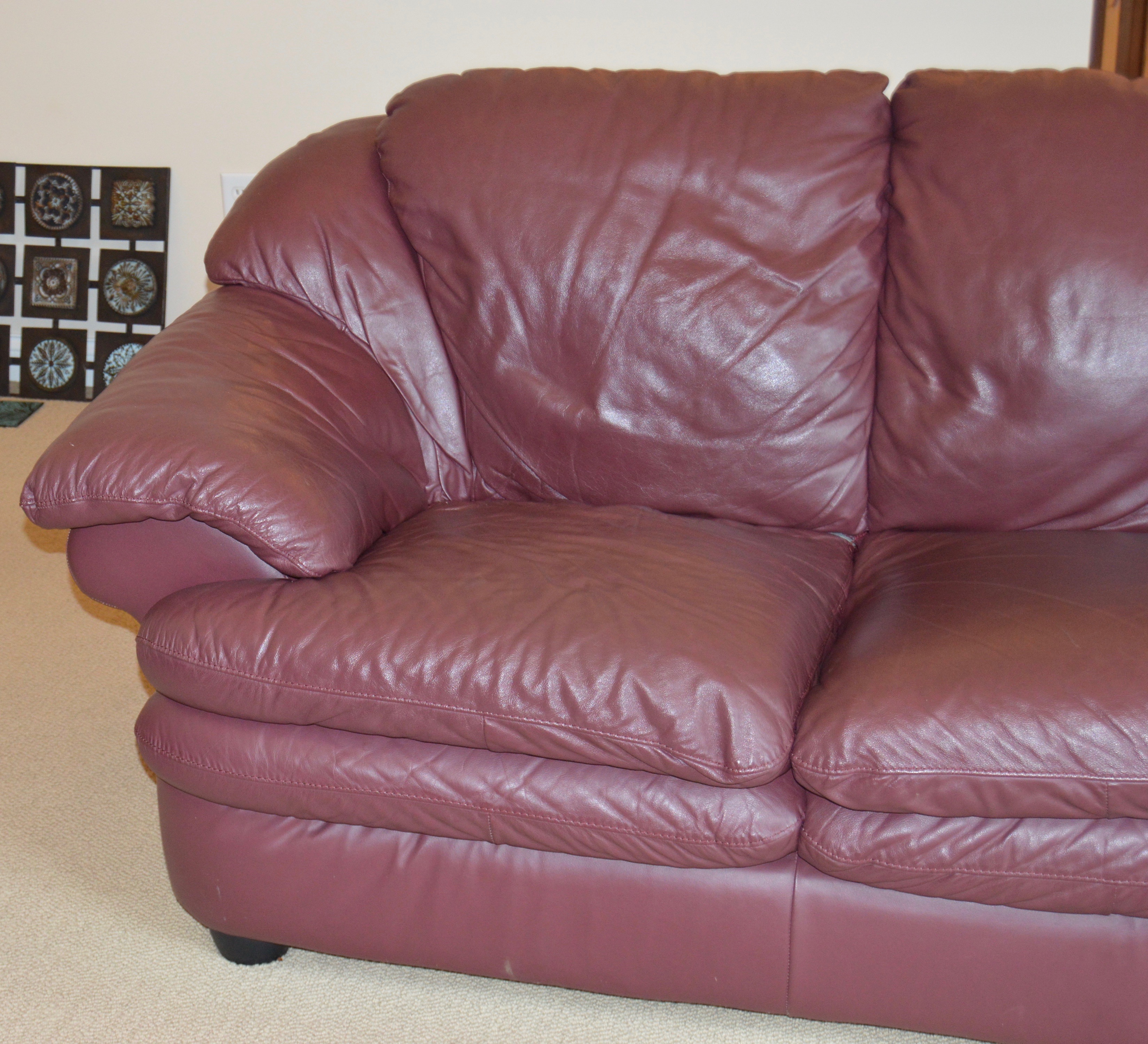 Italian Leather Loveseat and Recliner by Natuzzi