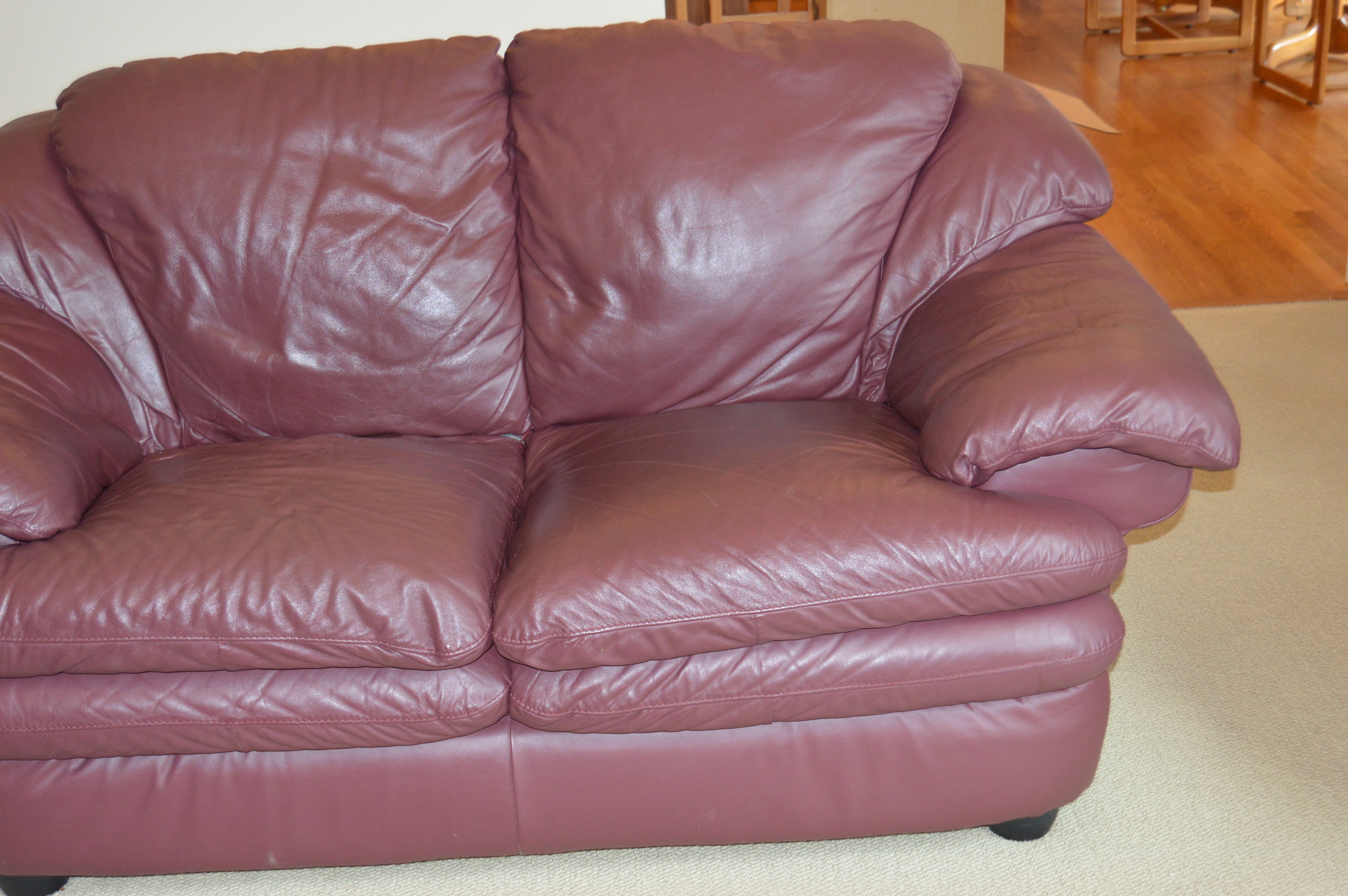 Italian Leather Loveseat and Recliner by Natuzzi
