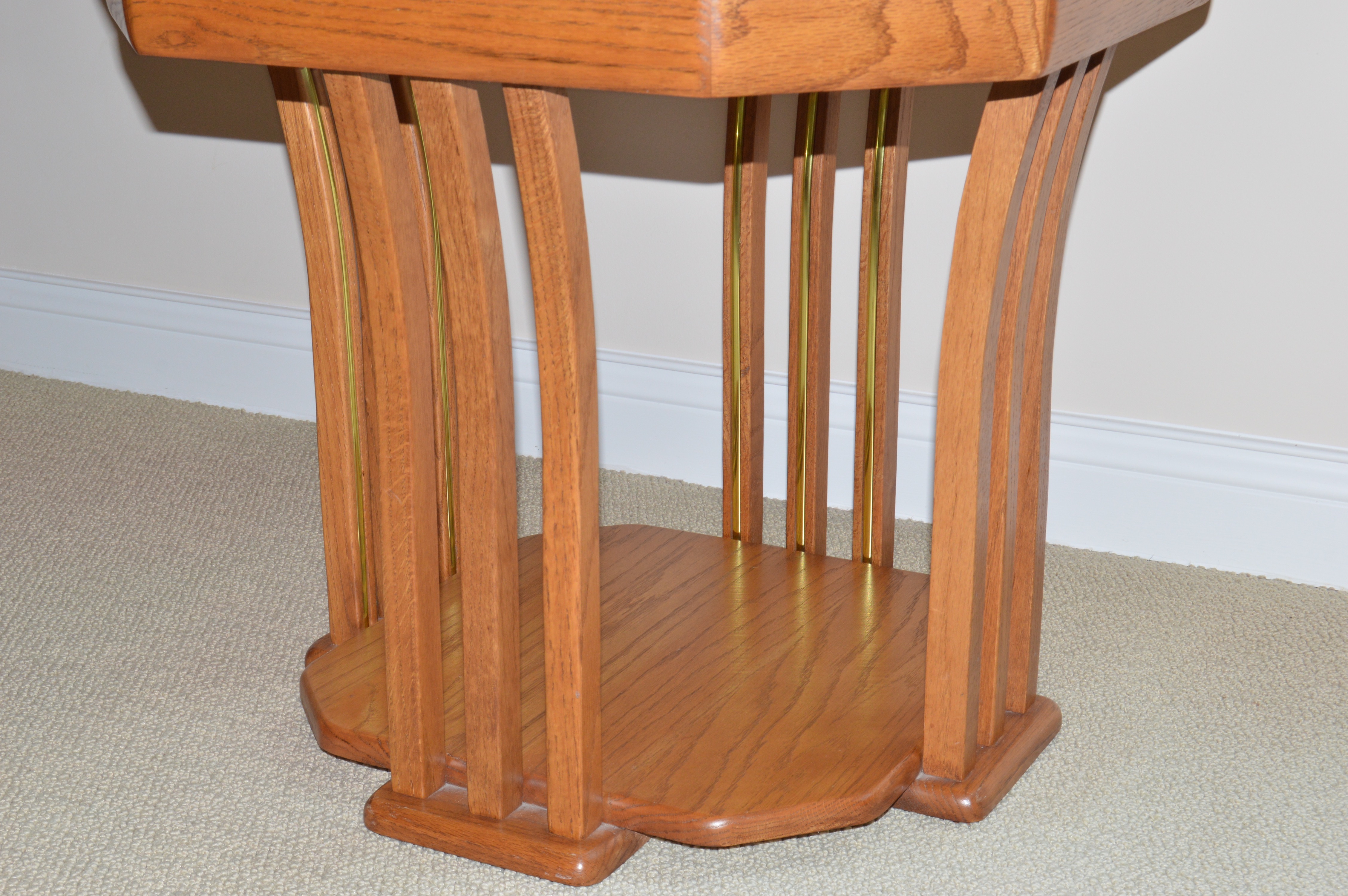 Coffee Table, Console Table and End Table Set in Oak and Glass