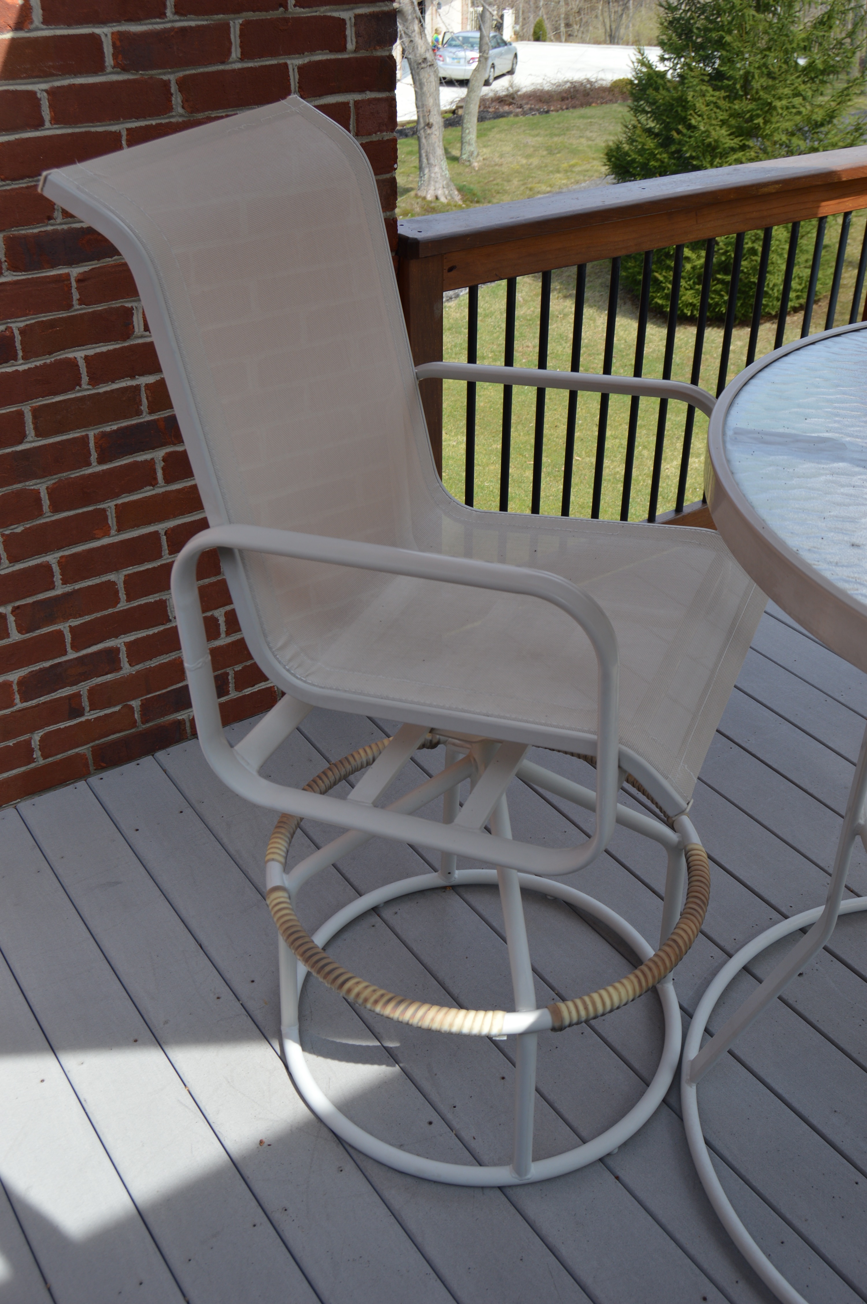 High Top Outdoor Suncoast Table and Chair Set with Umbrella