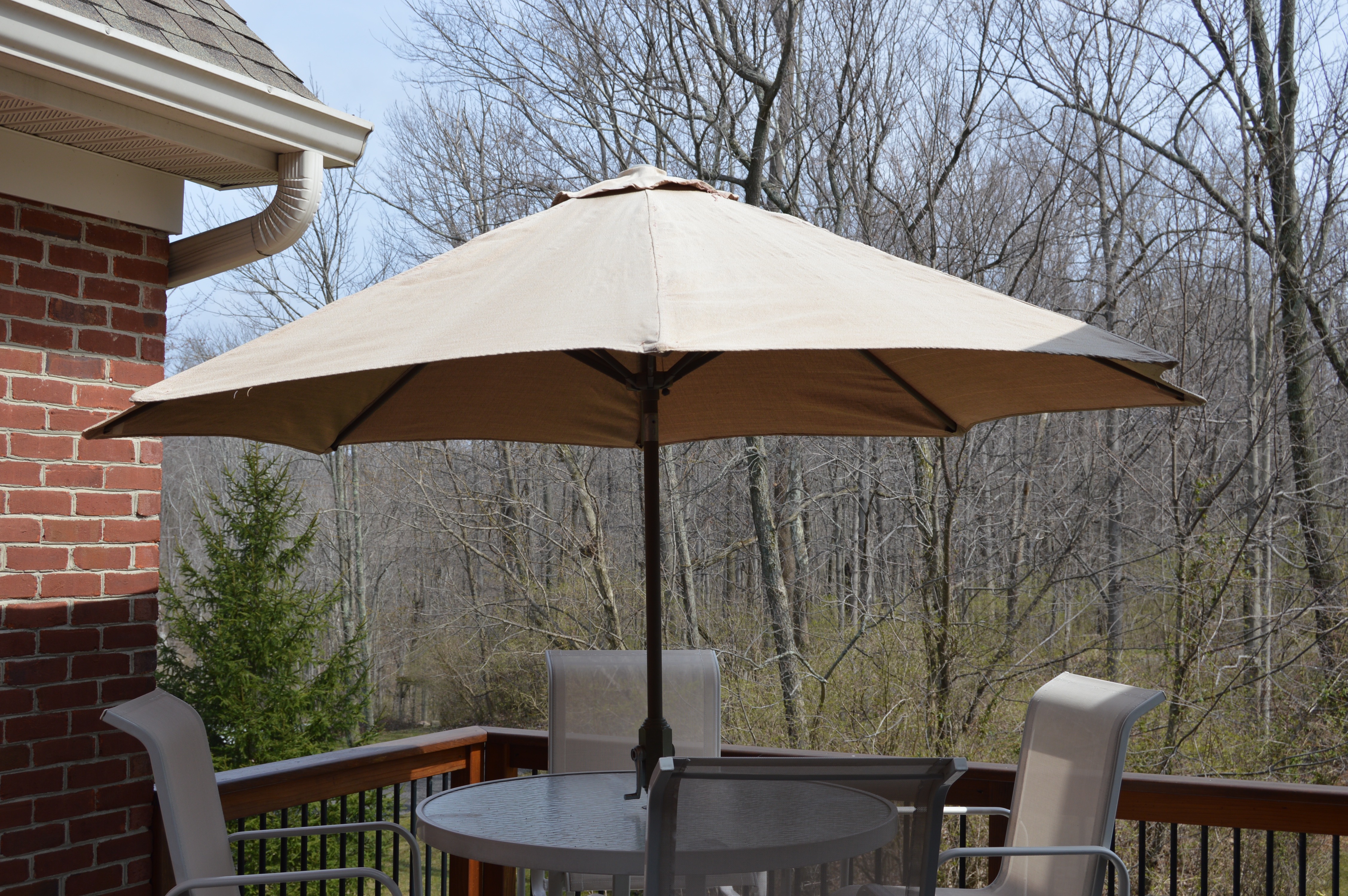 High Top Outdoor Suncoast Table and Chair Set with Umbrella