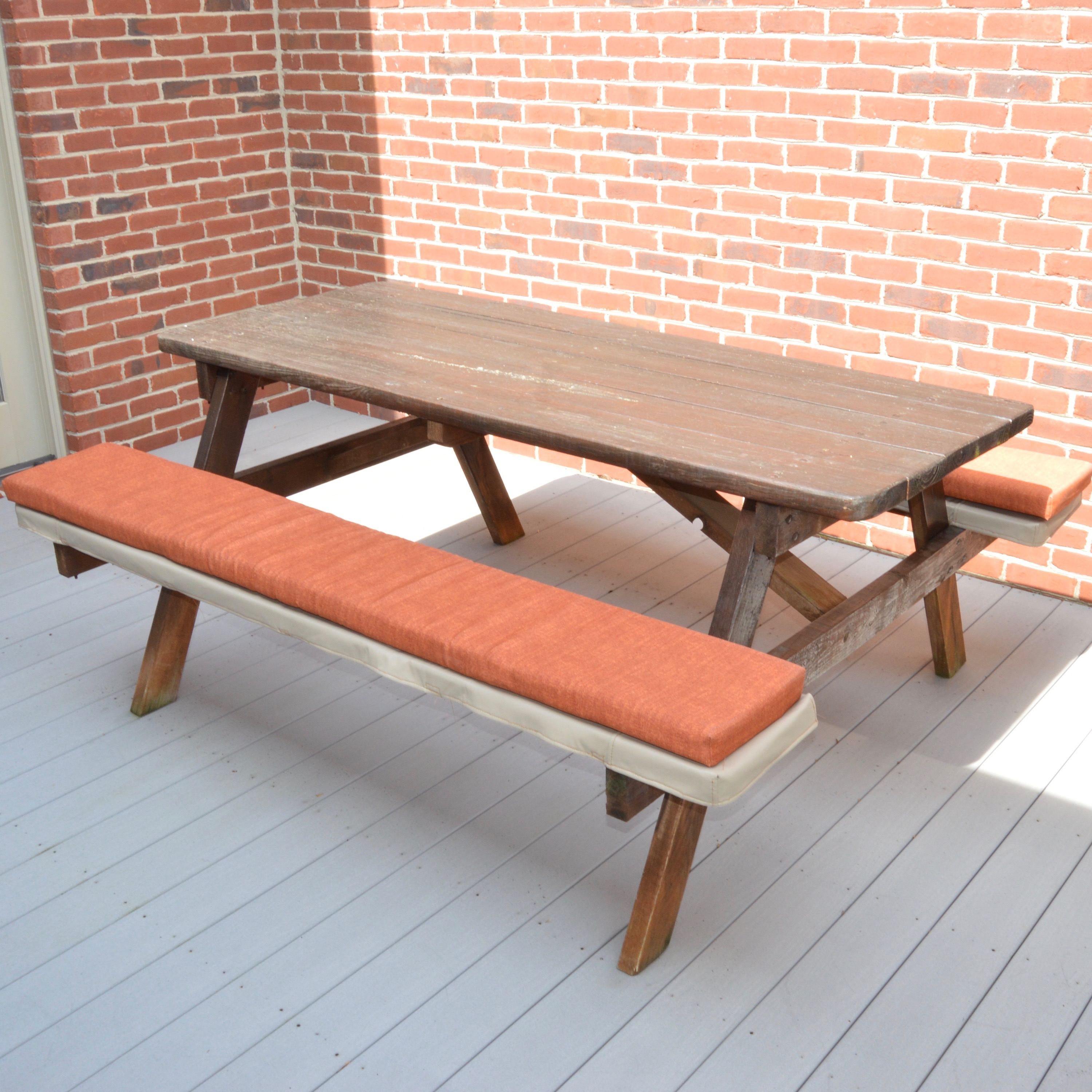 Picnic Table With Custom Seat Cushions