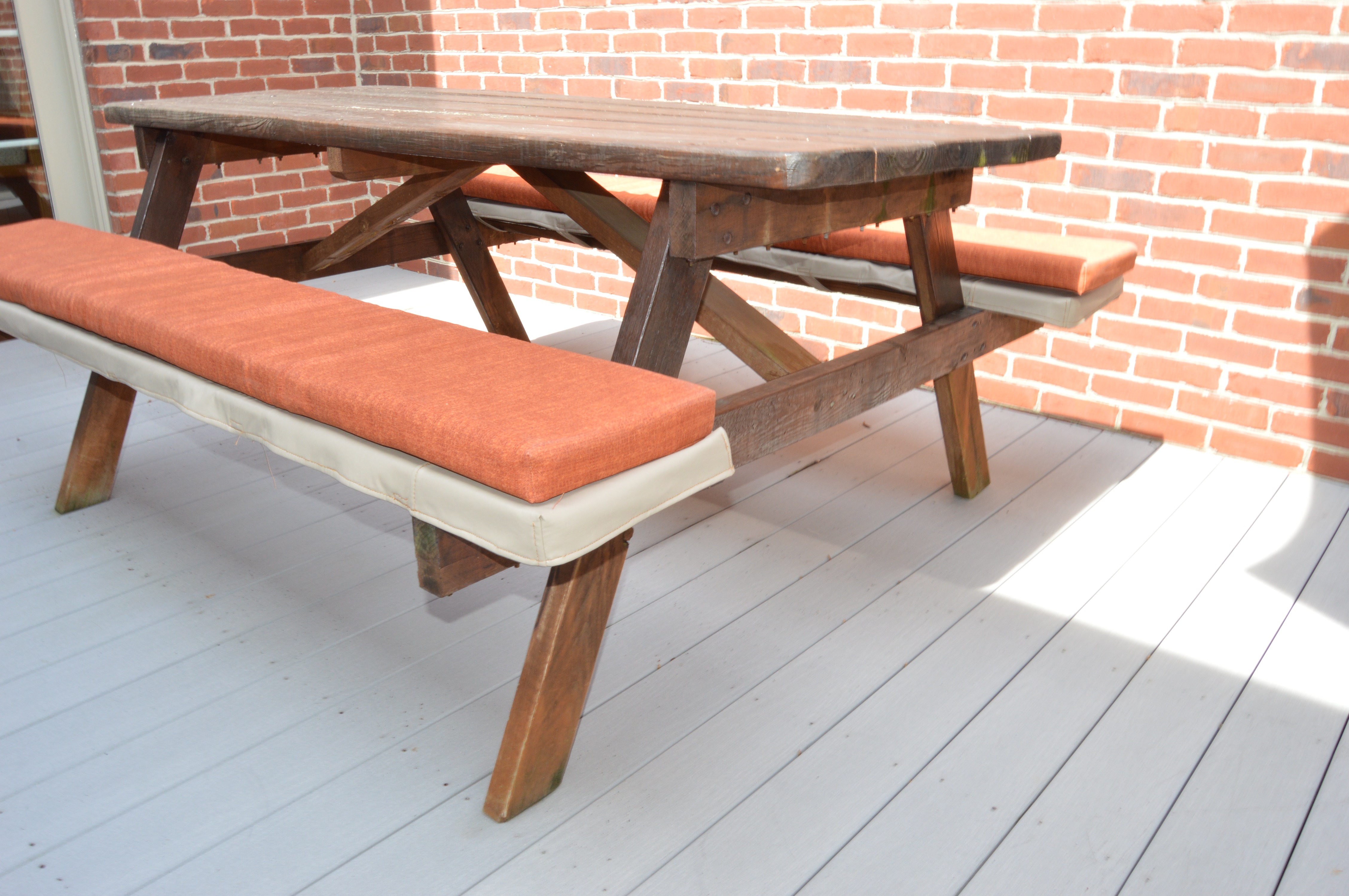 Picnic Table With Custom Seat Cushions