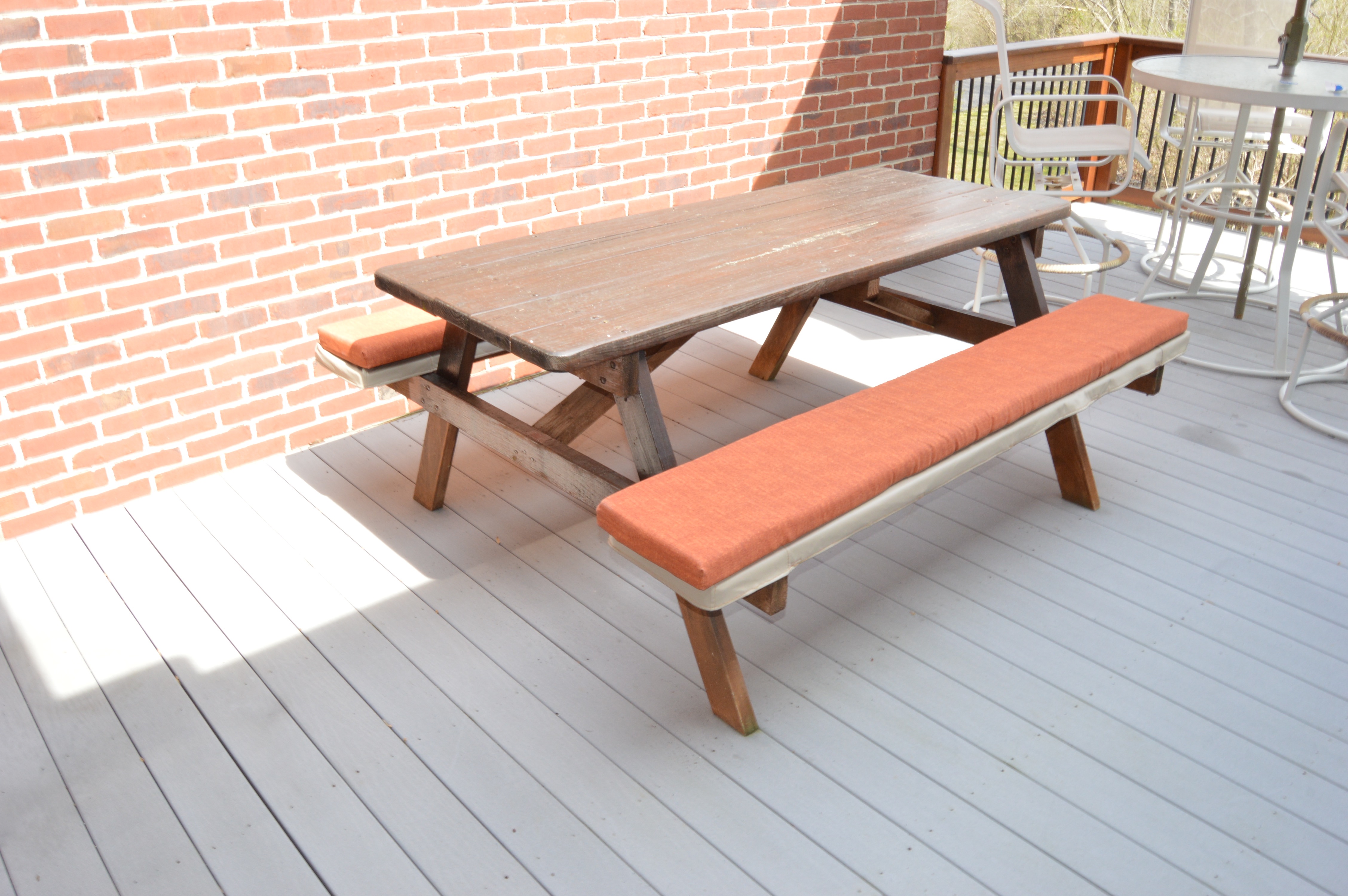 Picnic Table With Custom Seat Cushions
